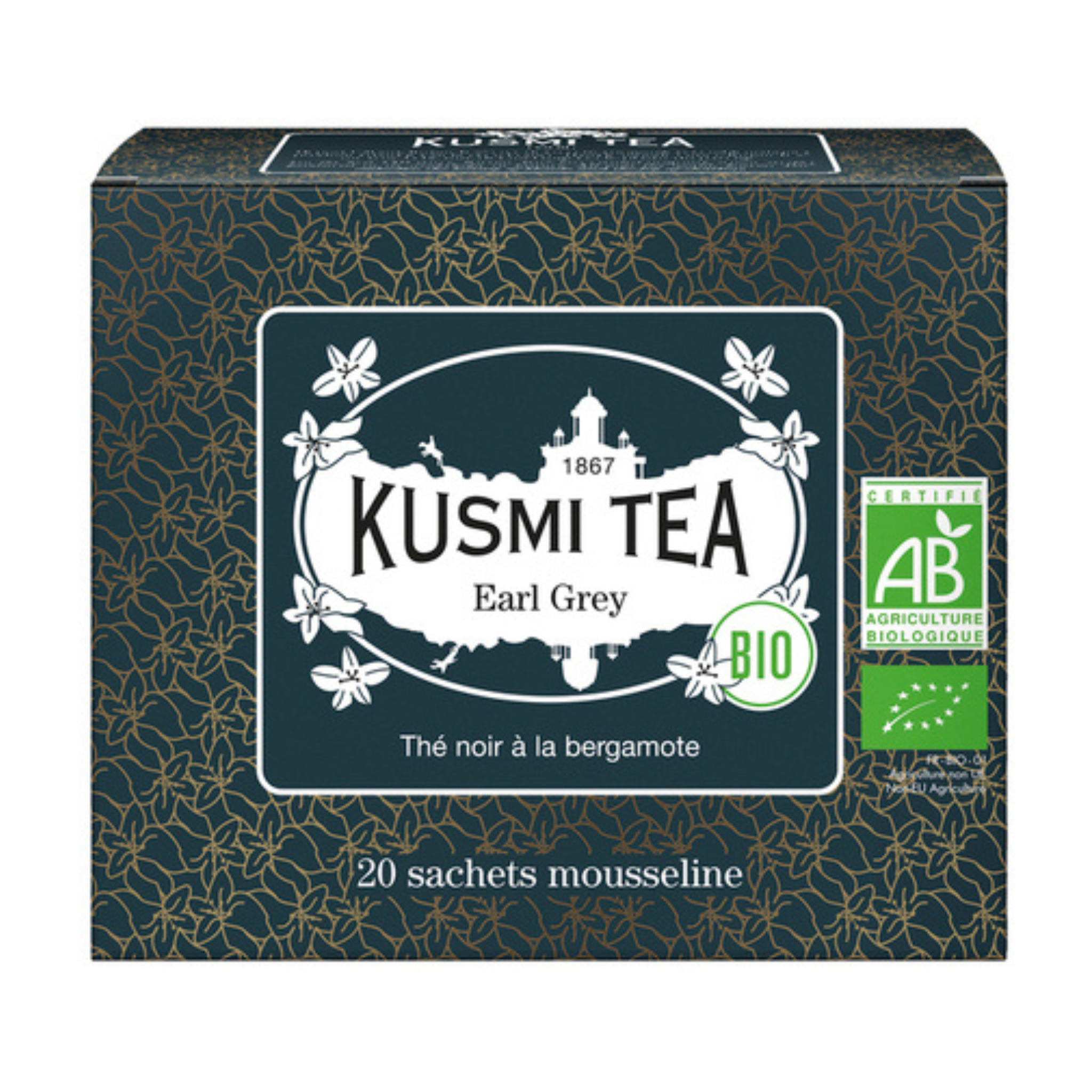 Ensemble de 20 sachets de thé Earl Grey bio - Kusmi Tea