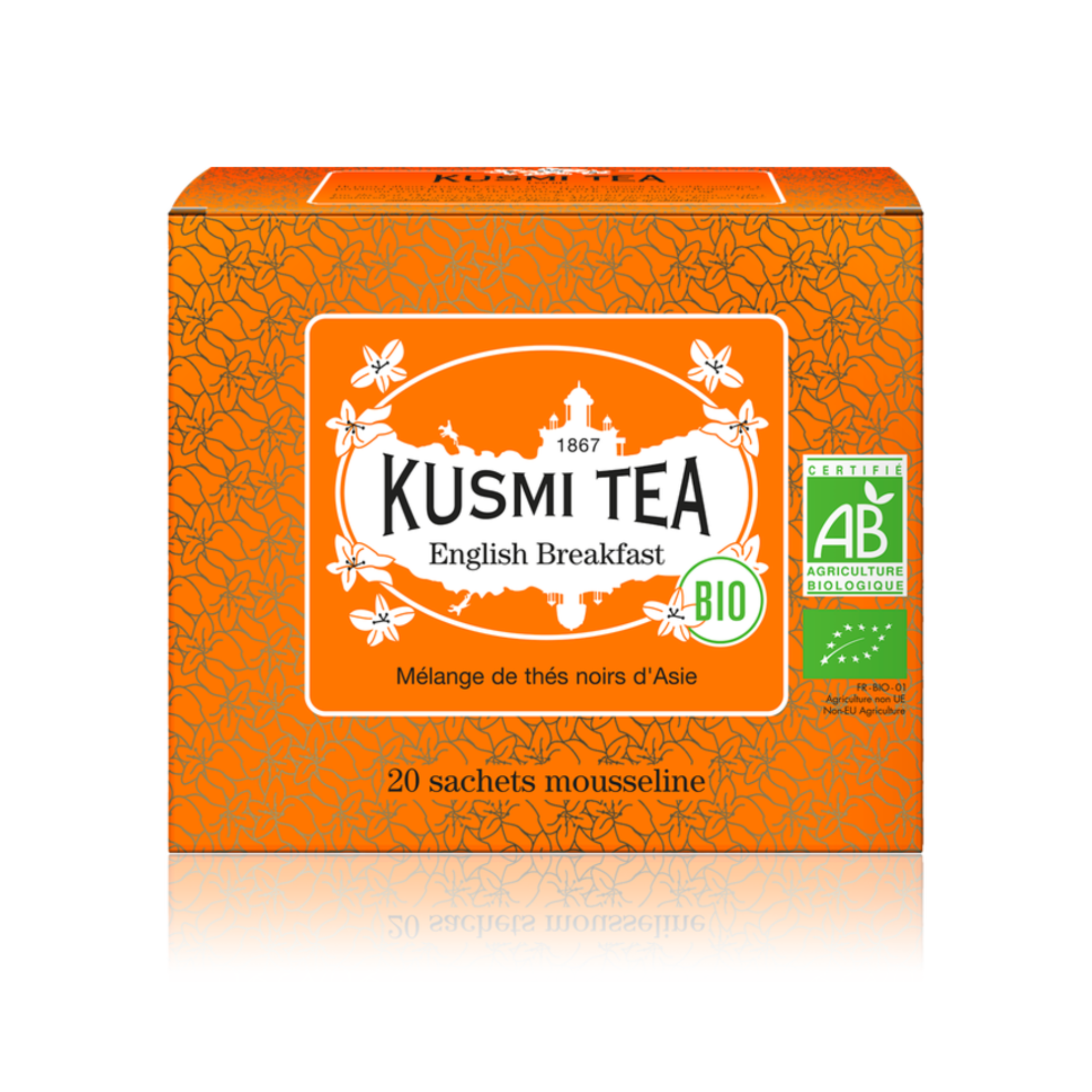 Ensemble de 20 sachets de thé English Breakfast Bio - Kusmi Tea