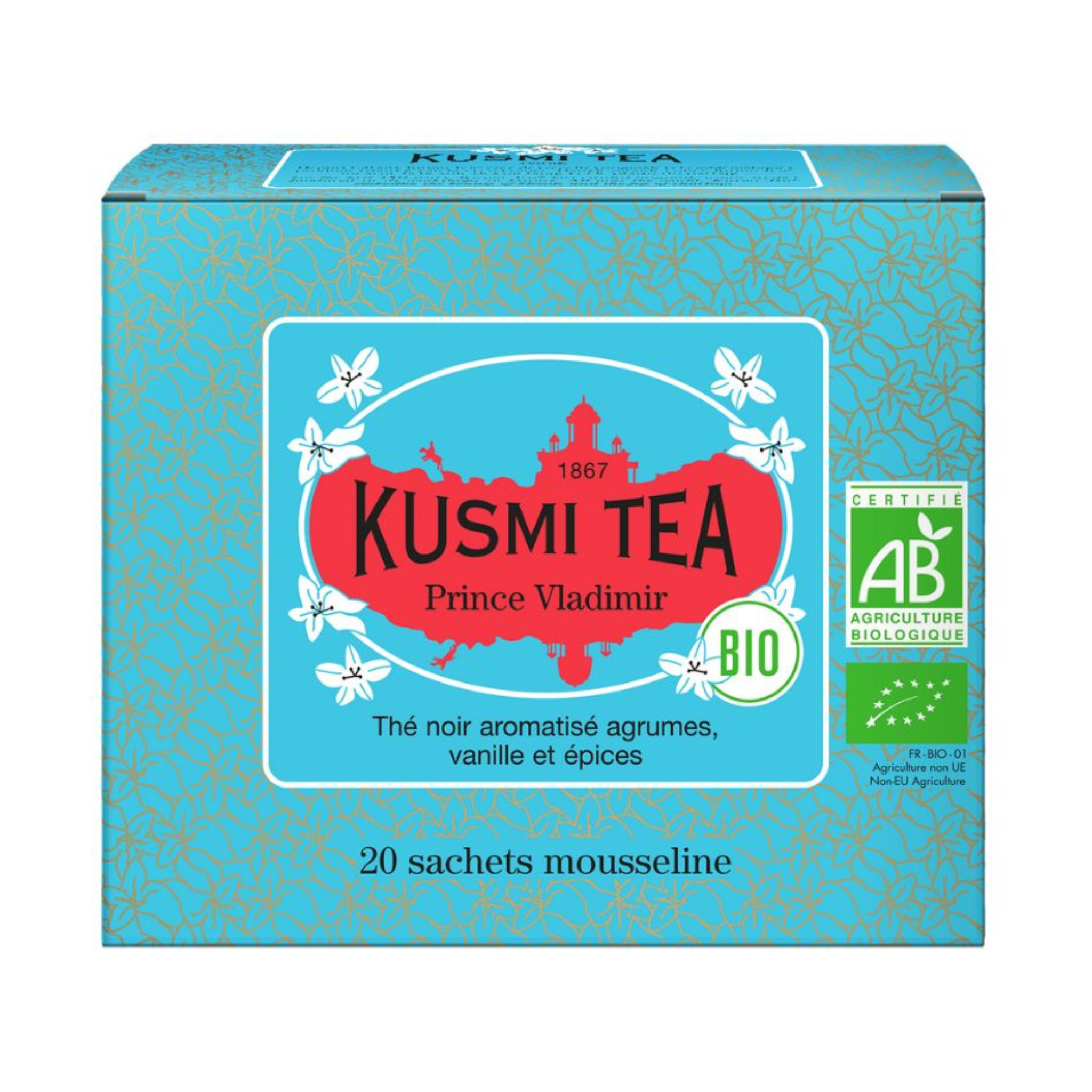 Ensemble de 20 sachets de thé Noir bio Prince Vladimir - Kusmi Tea