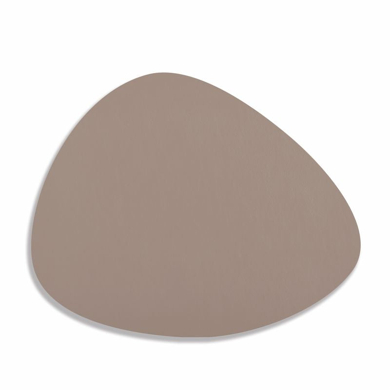 Napperon en forme de pierre en cuir Taupe