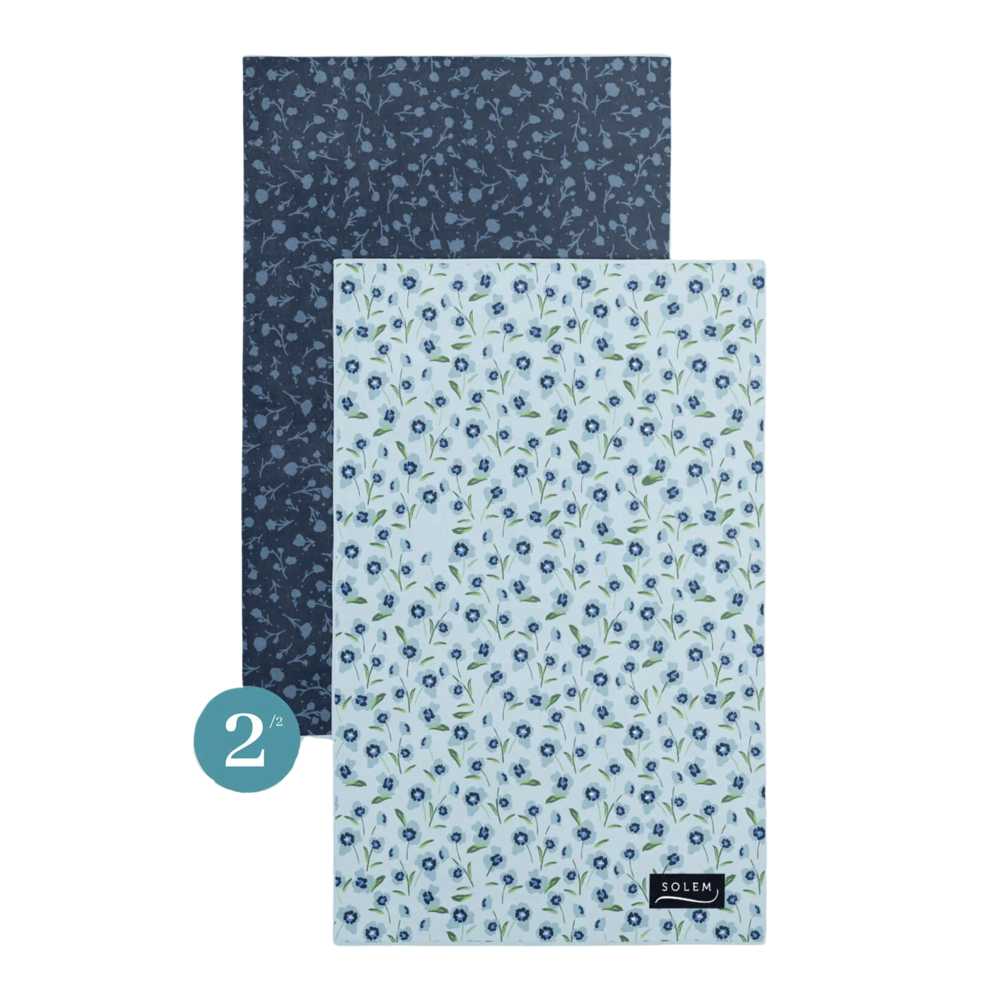 Ensemble de 2 linges à vaisselle Inspiration Fleurie - Solem