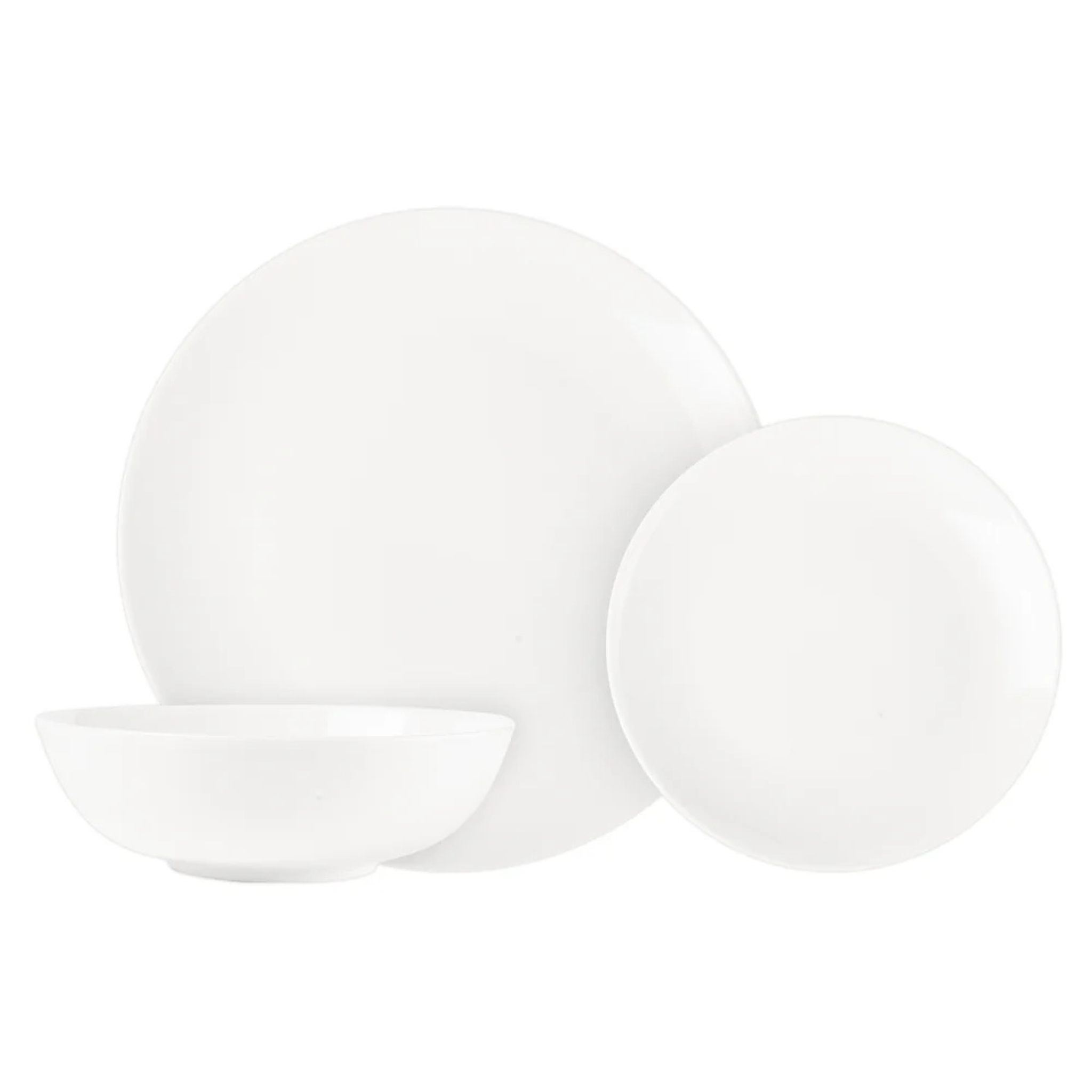 Ensemble de vaisselle 12 pièces en porcelaine blanche