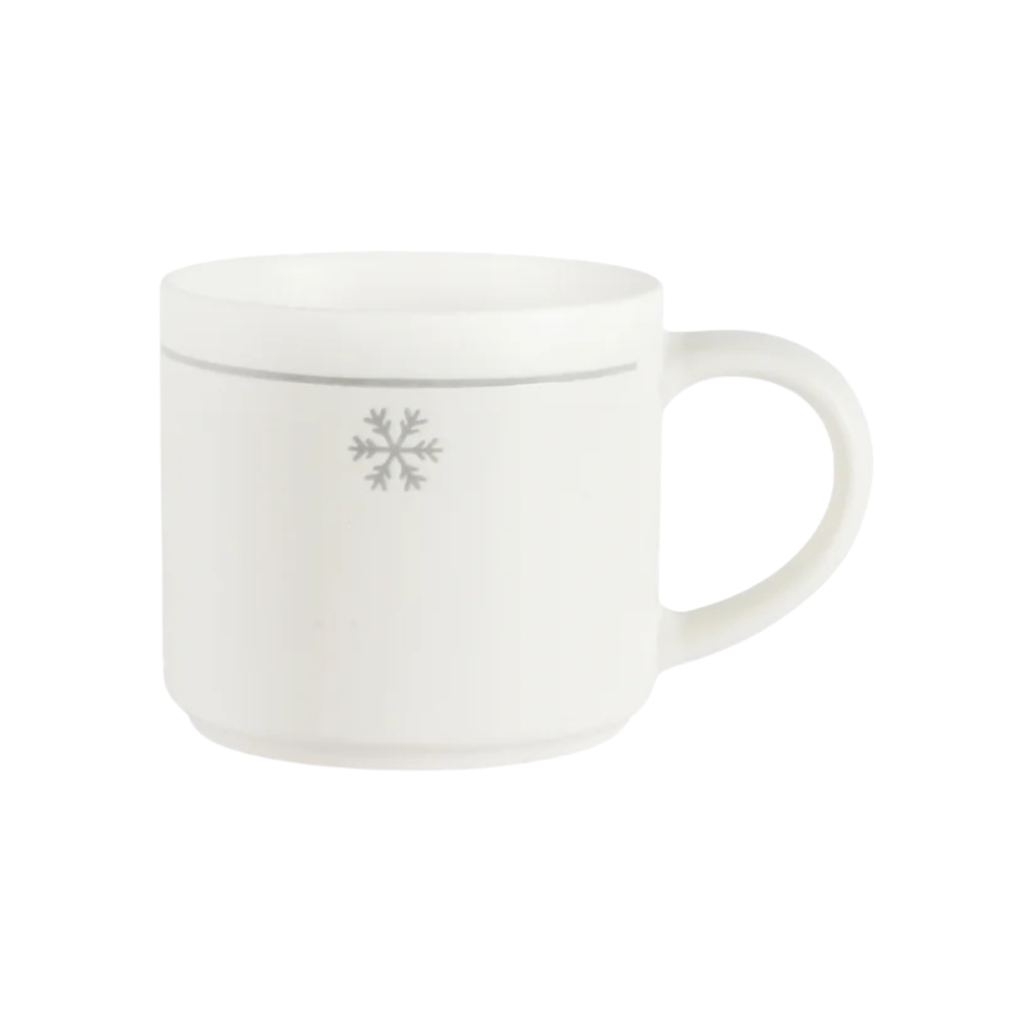 Tasse blanche avec flocon gris 475 ml