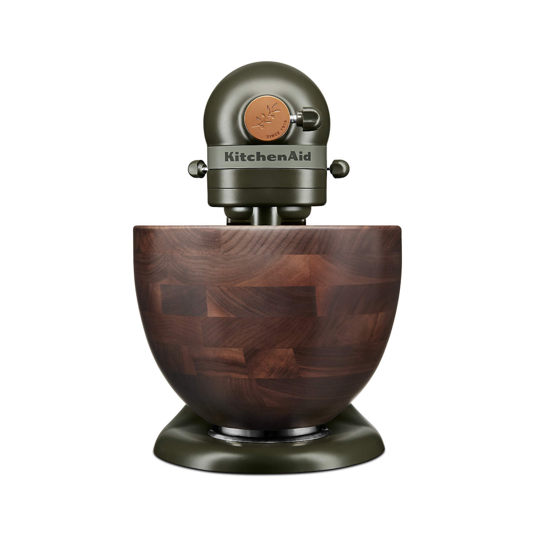 Batteur sur socle Artisan® à tête inclinable vert conifère et noyer 5 pintes – KitchenAid