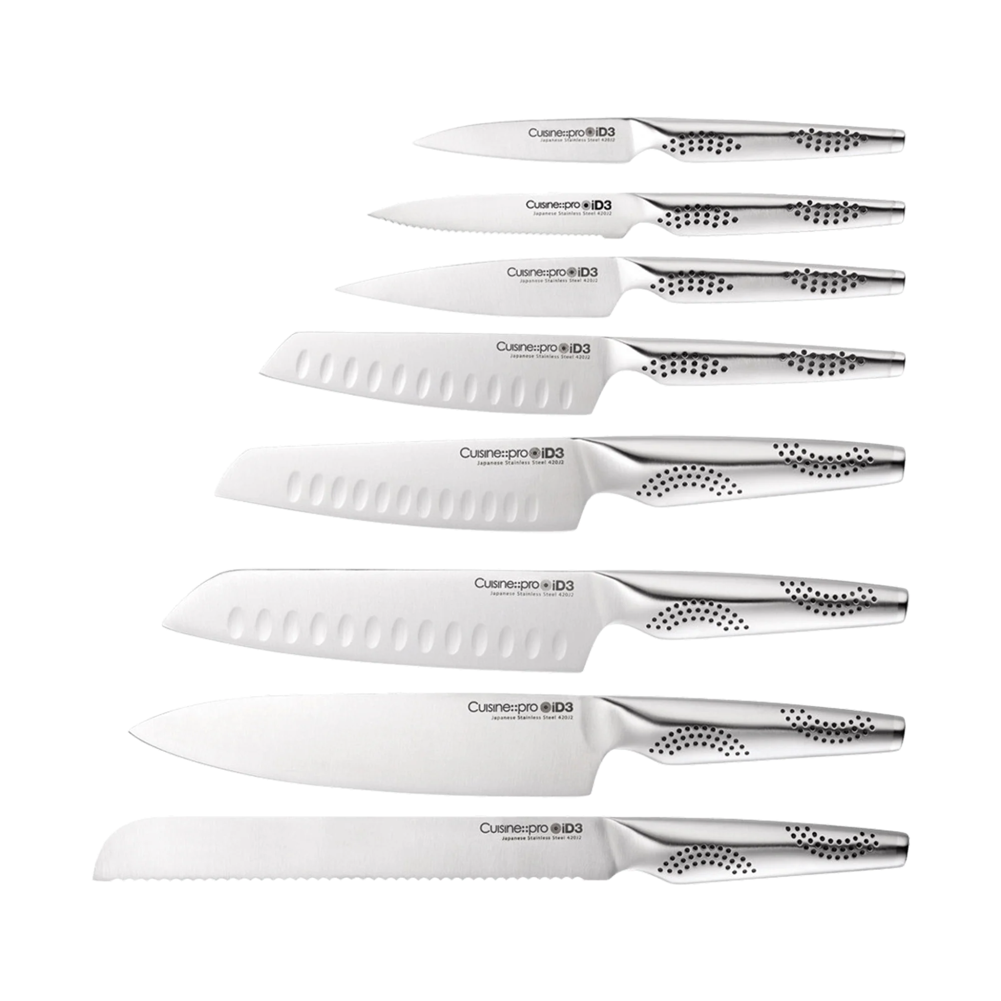 détail des couteaux acier inoxydable japonais iD3®