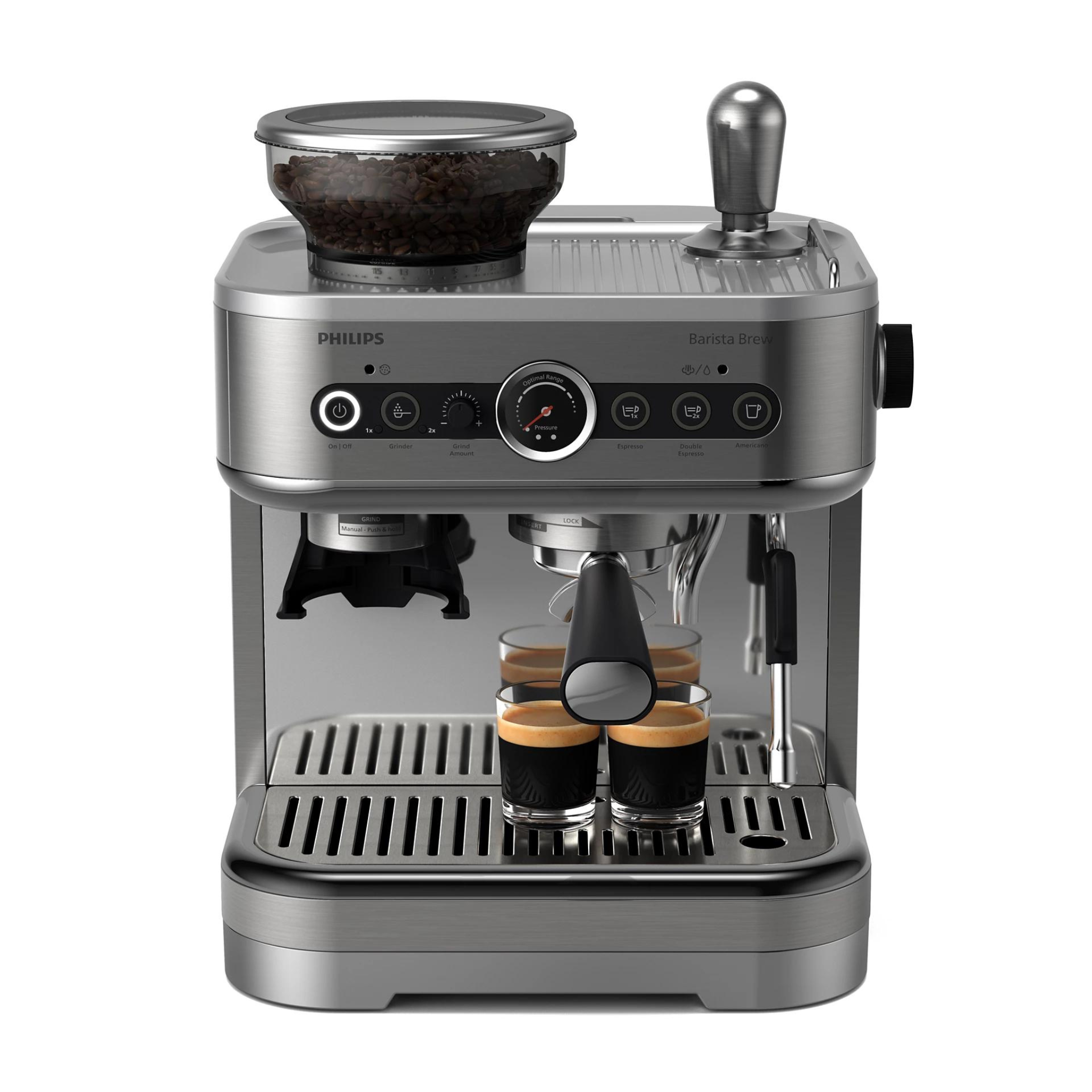 Philips Barista Brew Semi-Automatic Espresso Machine with 250g Bean Container