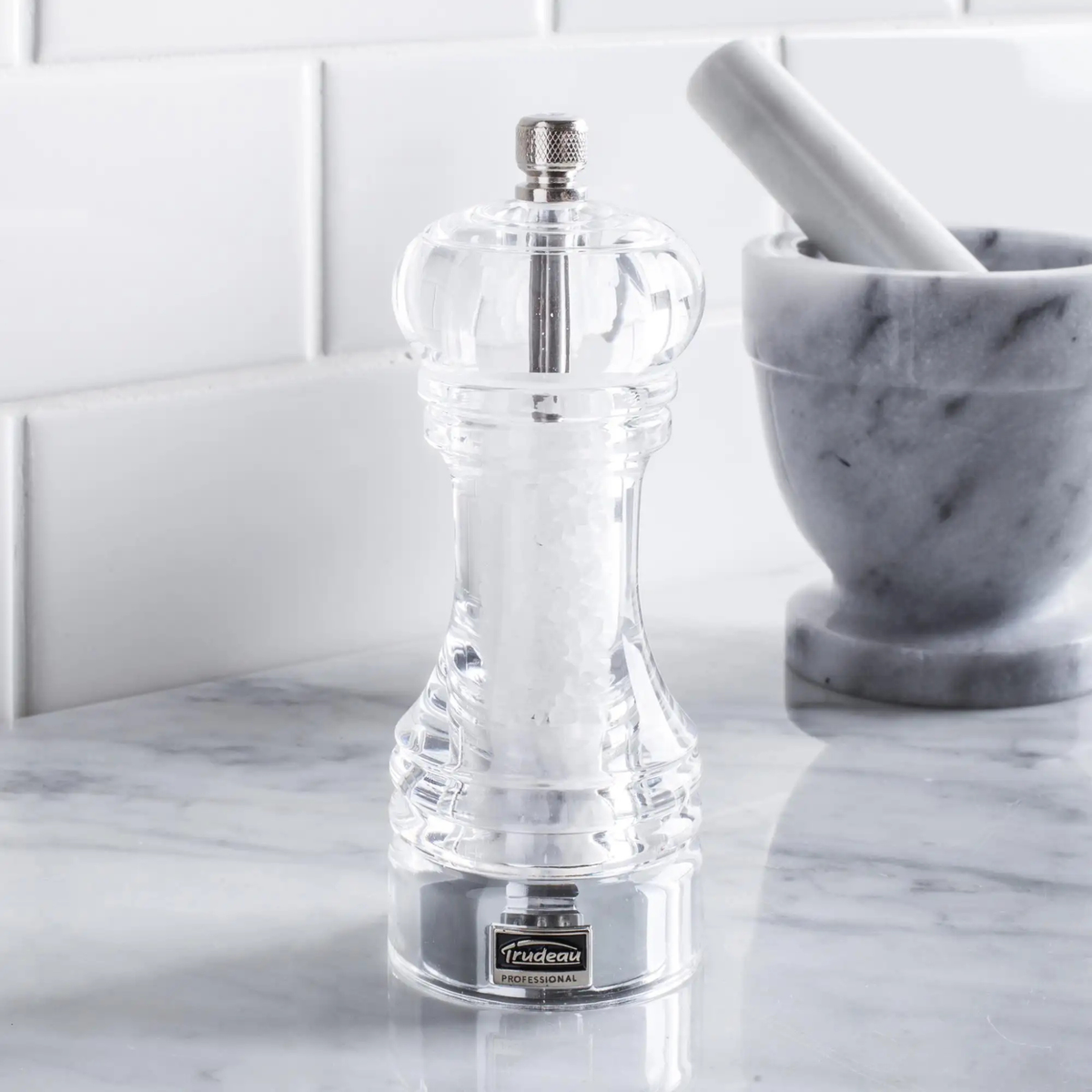 Professional clear acrylic salt mill 15.2 cm – Trudeau