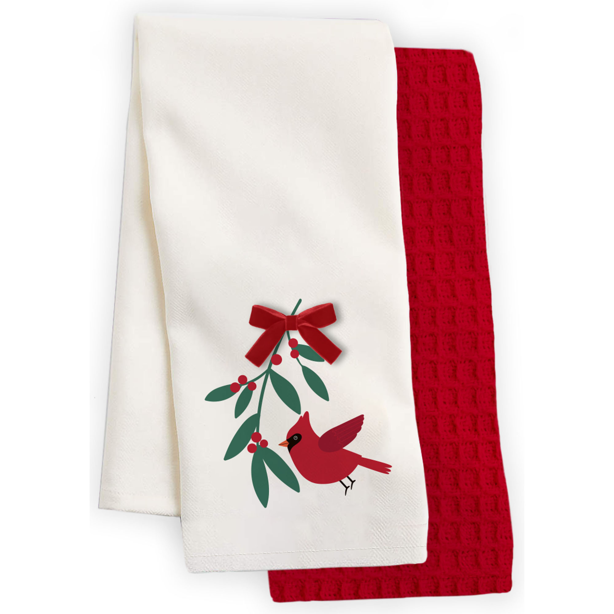 Ensemble de linges de cuisine cardinal et feuillage