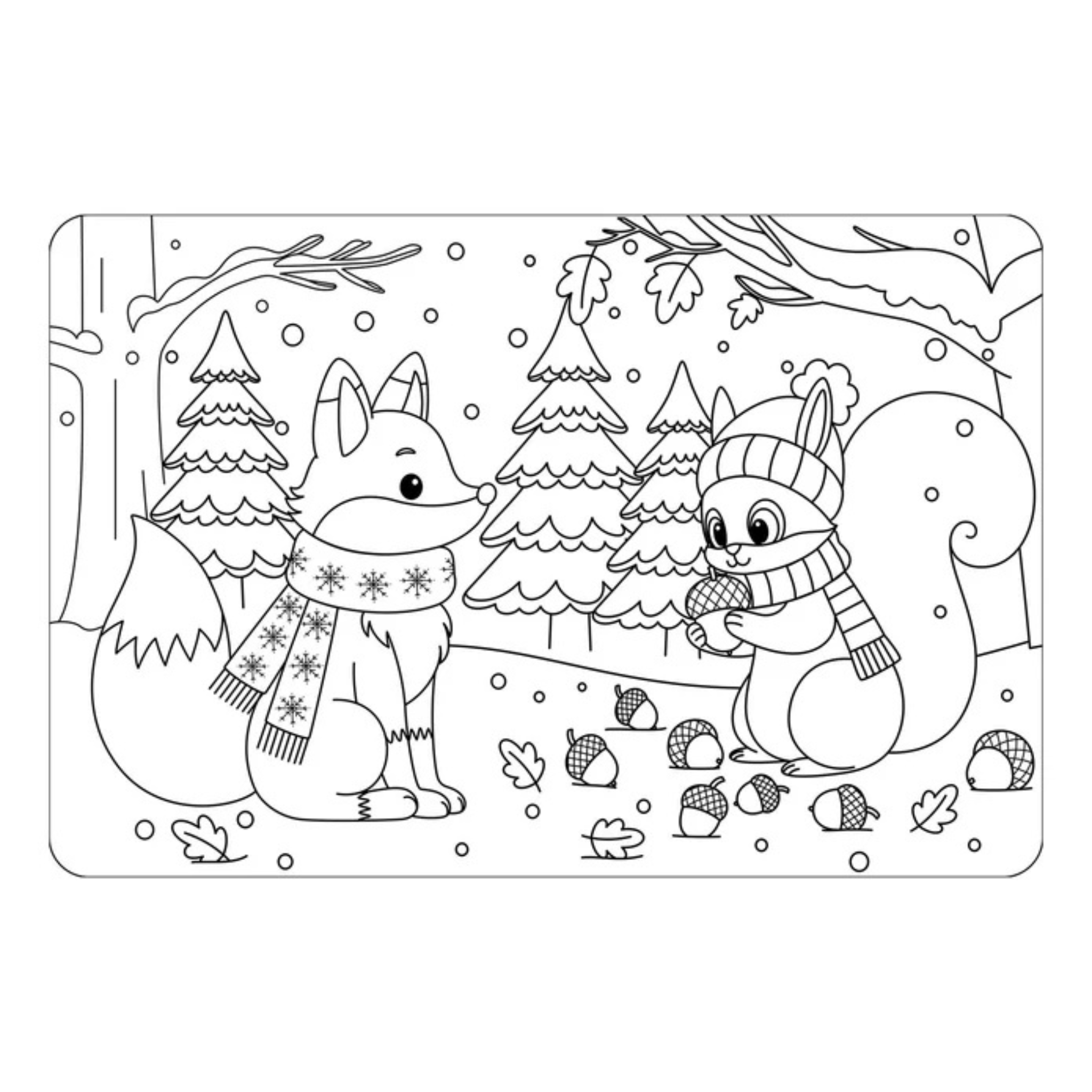 Napperon à colorier amis de la forêt 12 x 18 po