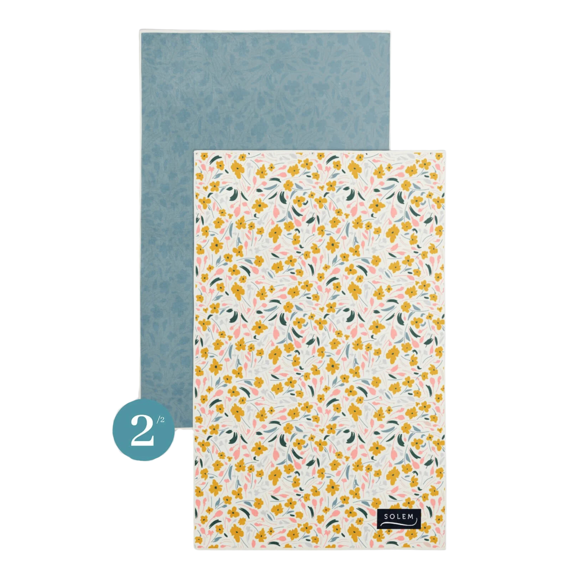 Ensemble de 2 linges à vaisselle Harmonie Florale - Solem