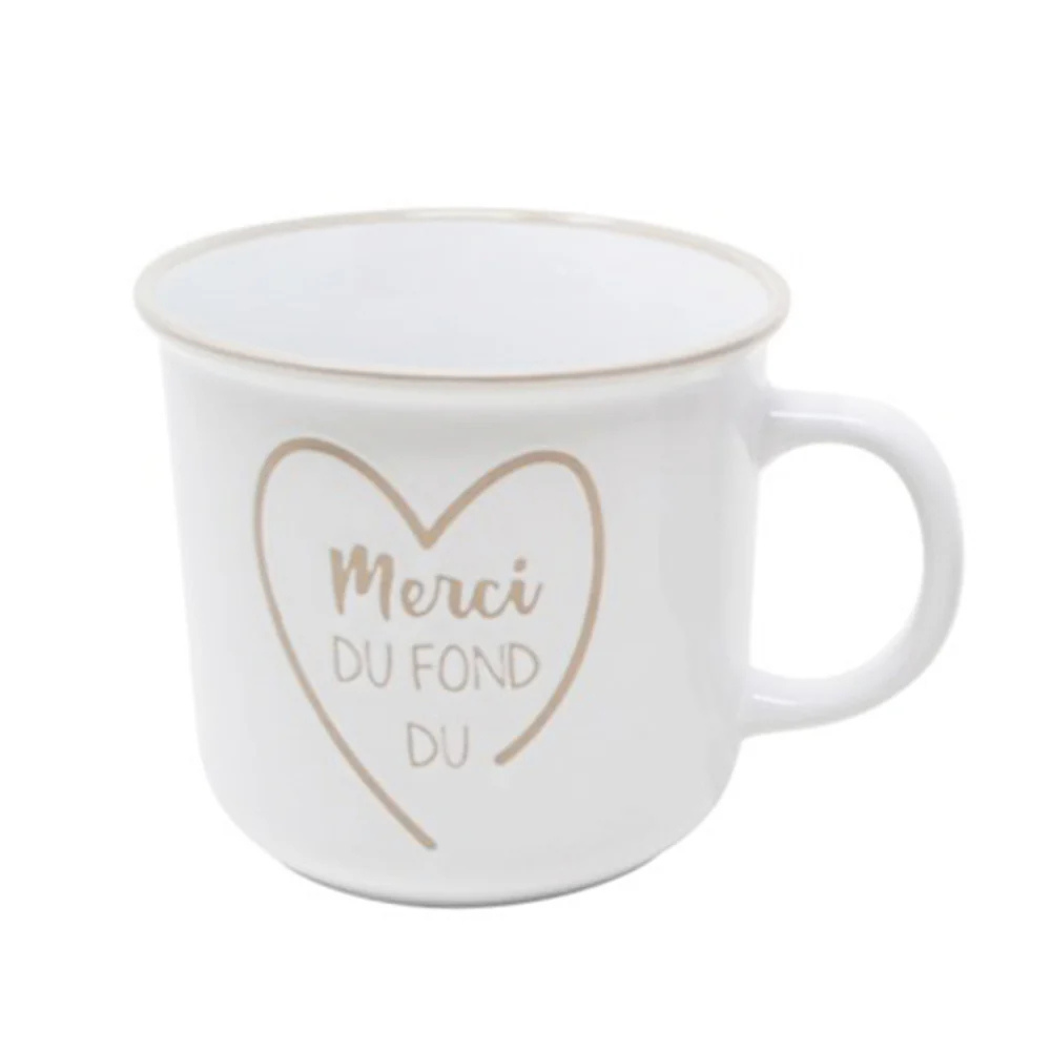 Tasse en céramique Blanche "Merci du fond du coeur" 400ml