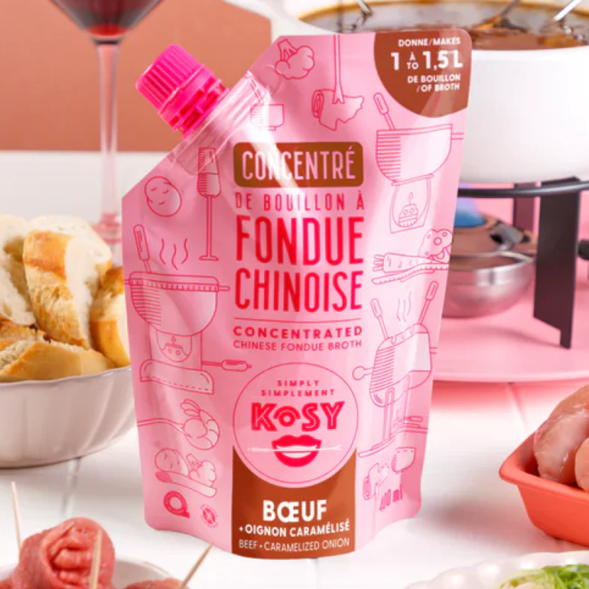 Concentré de bouillon à fondue chinoise saveur bœuf et oignon caramélisé 400 ml Simplement Kosy