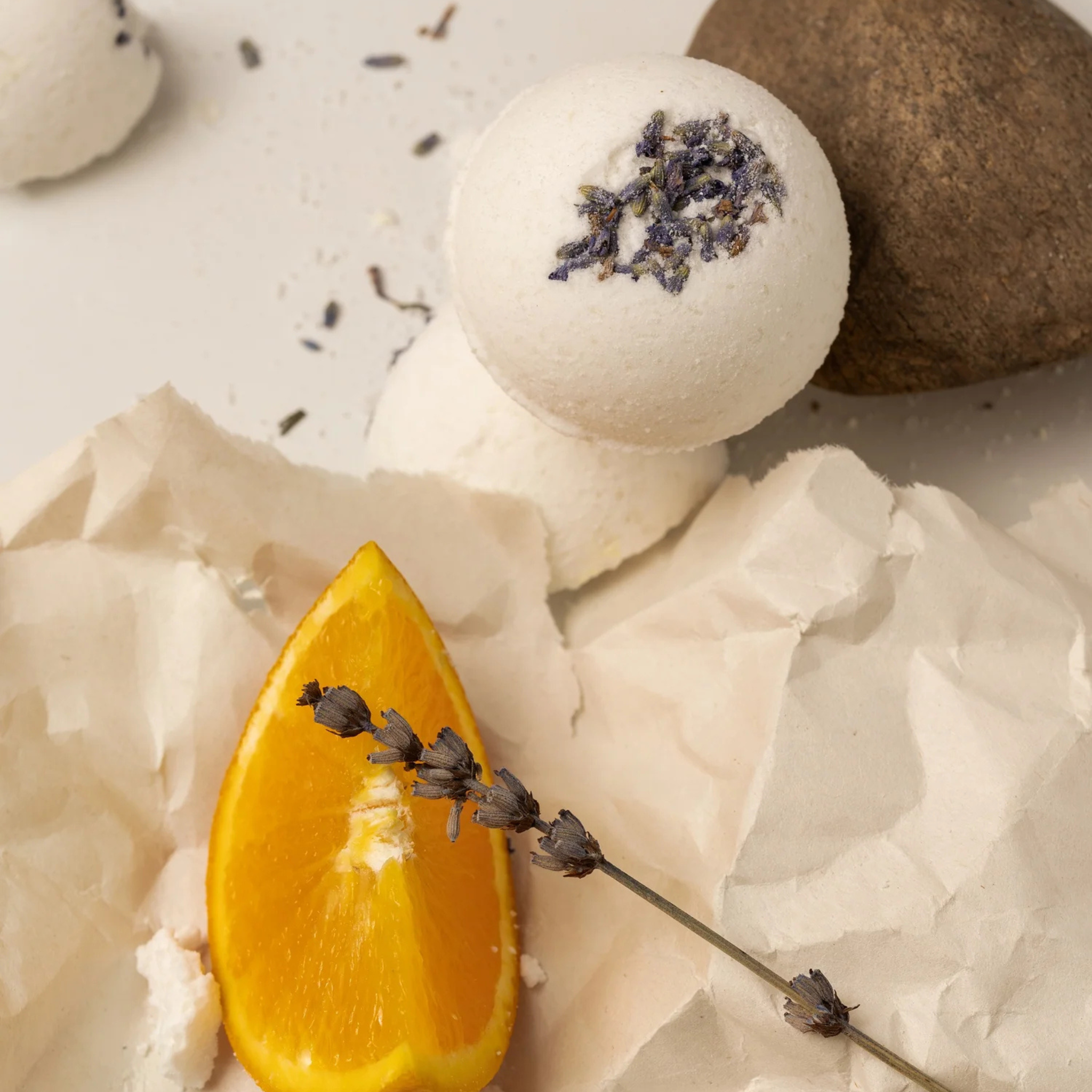 Ensemble de 3 bombes de bain Lavande & Orange Douce 68g - Coco et Moi