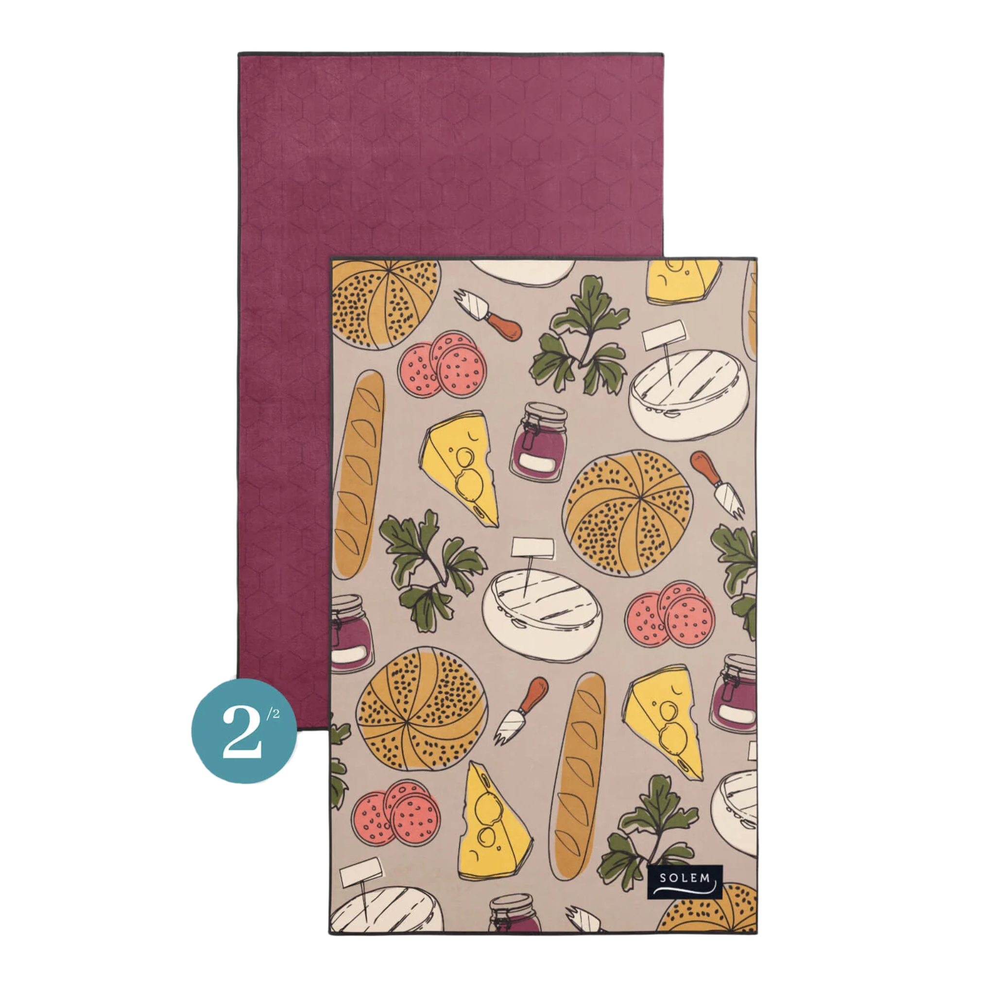 Ensemble de 2 linges à vaisselle Épicurien - Solem