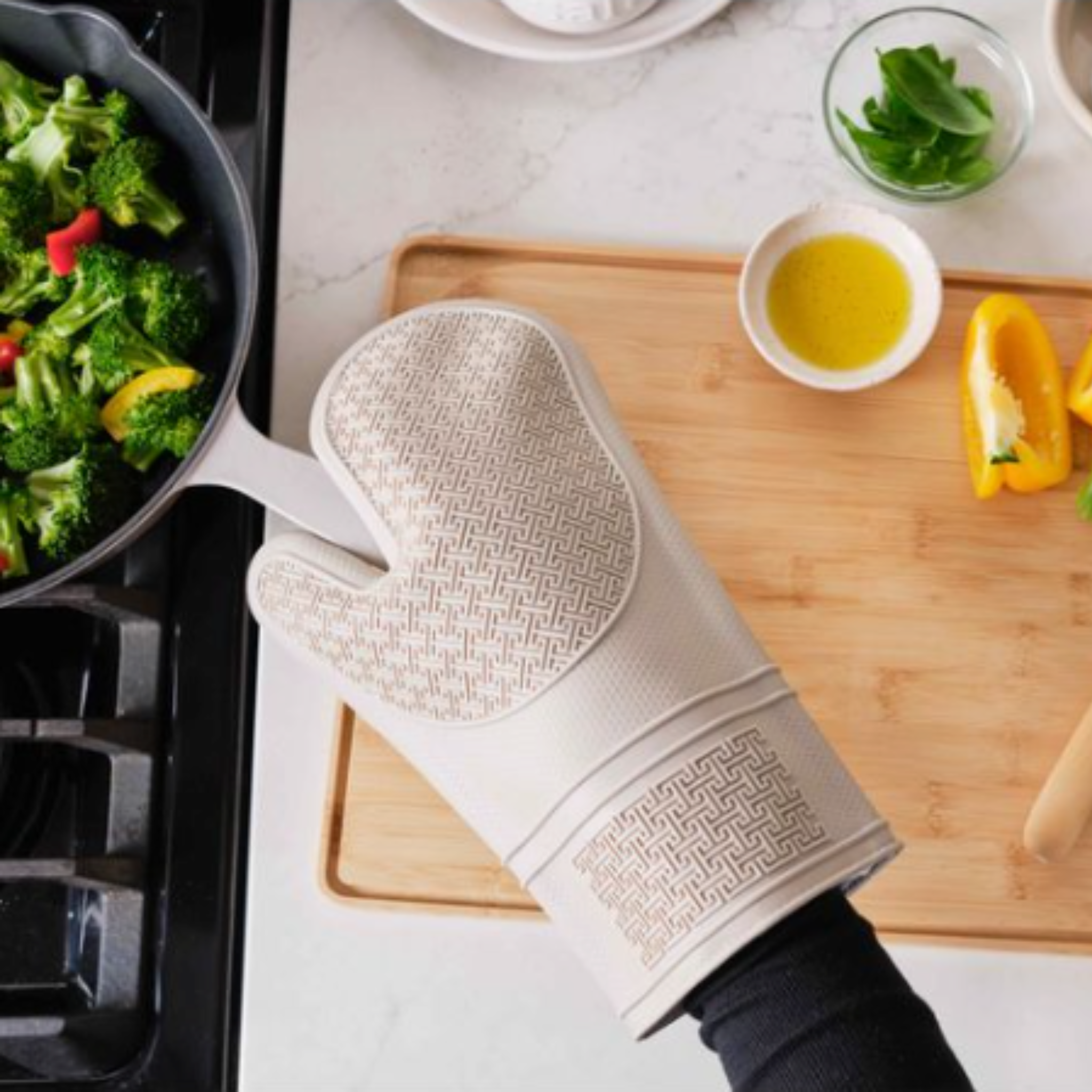 gant de four silicone beige antidérapant