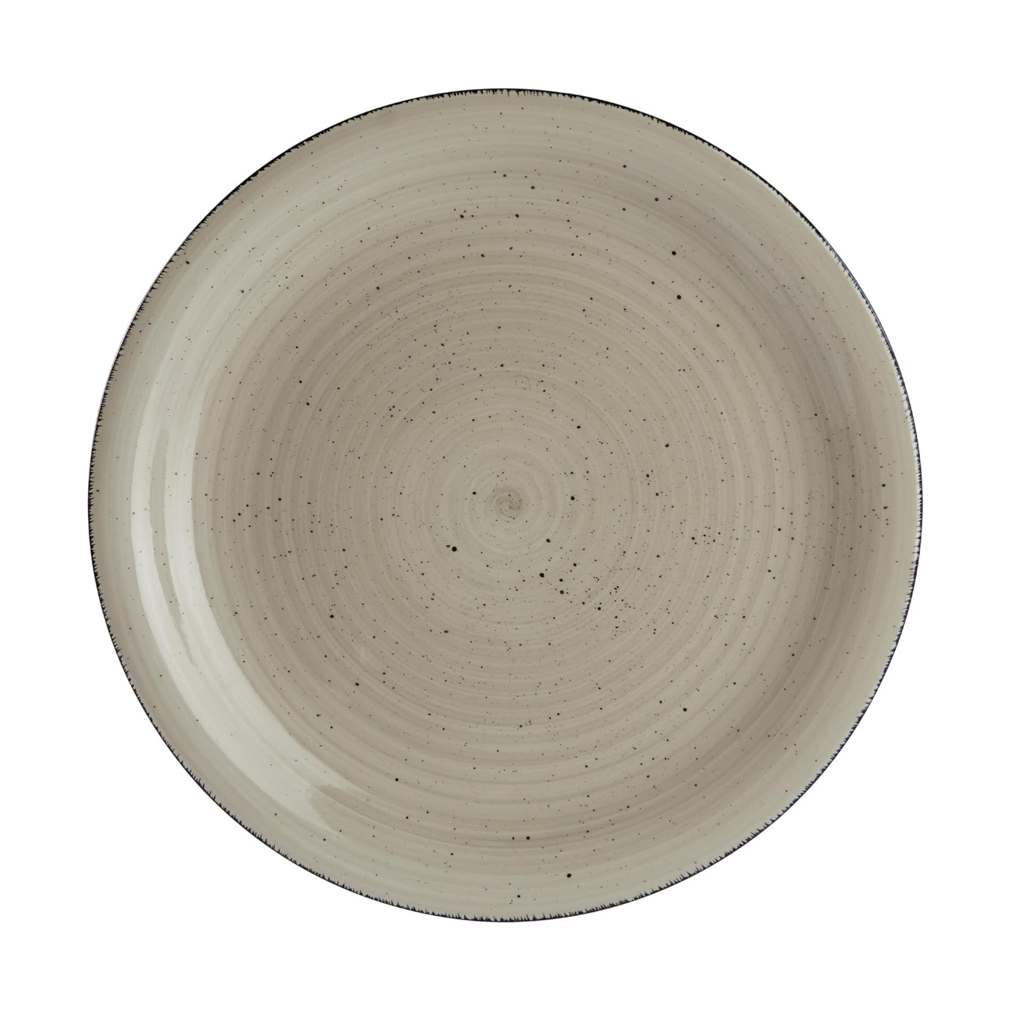 Ensemble de vaisselle en grès crème gris 12 pièces