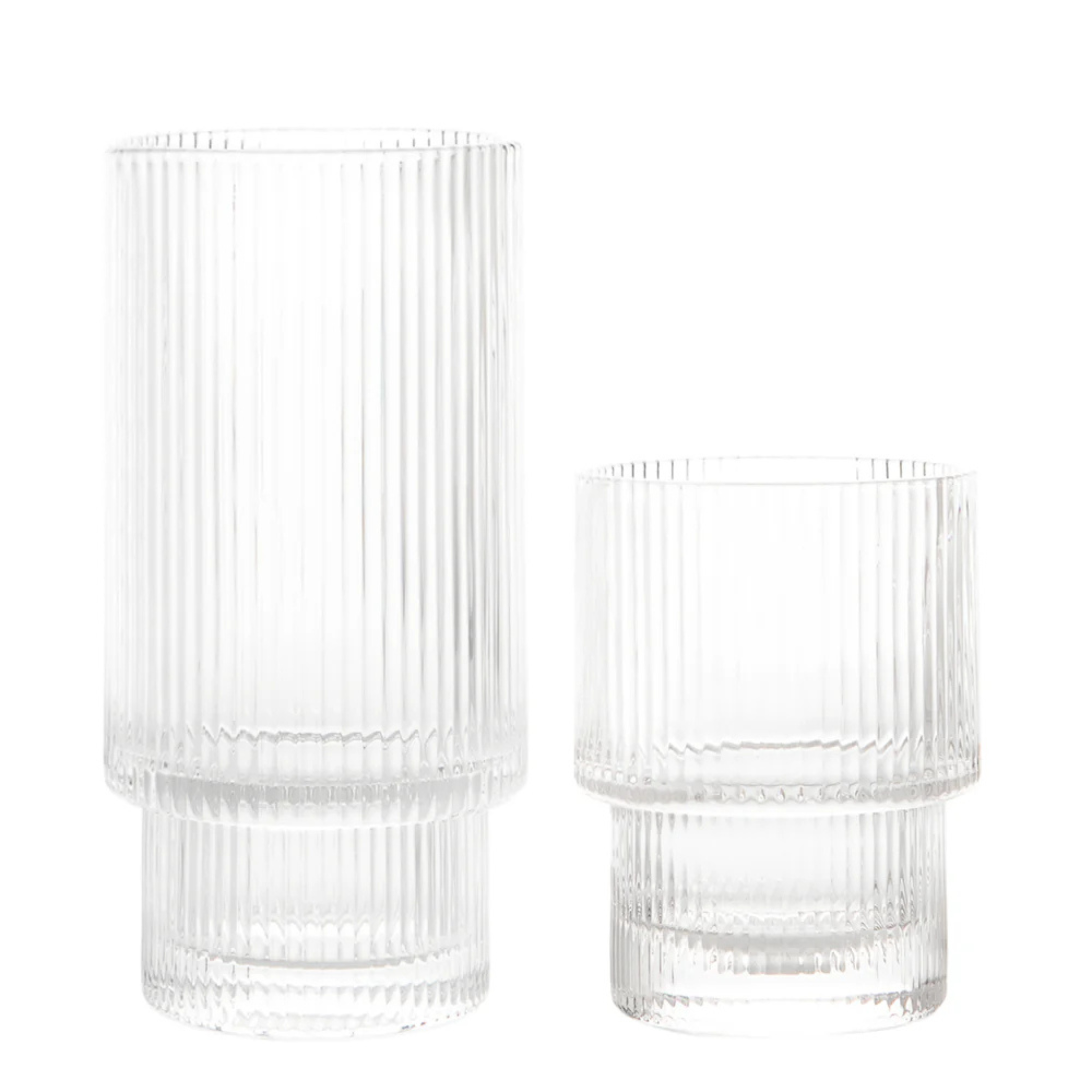 Ensemble de 8 verres ripple 2 grandeurs - Safdie