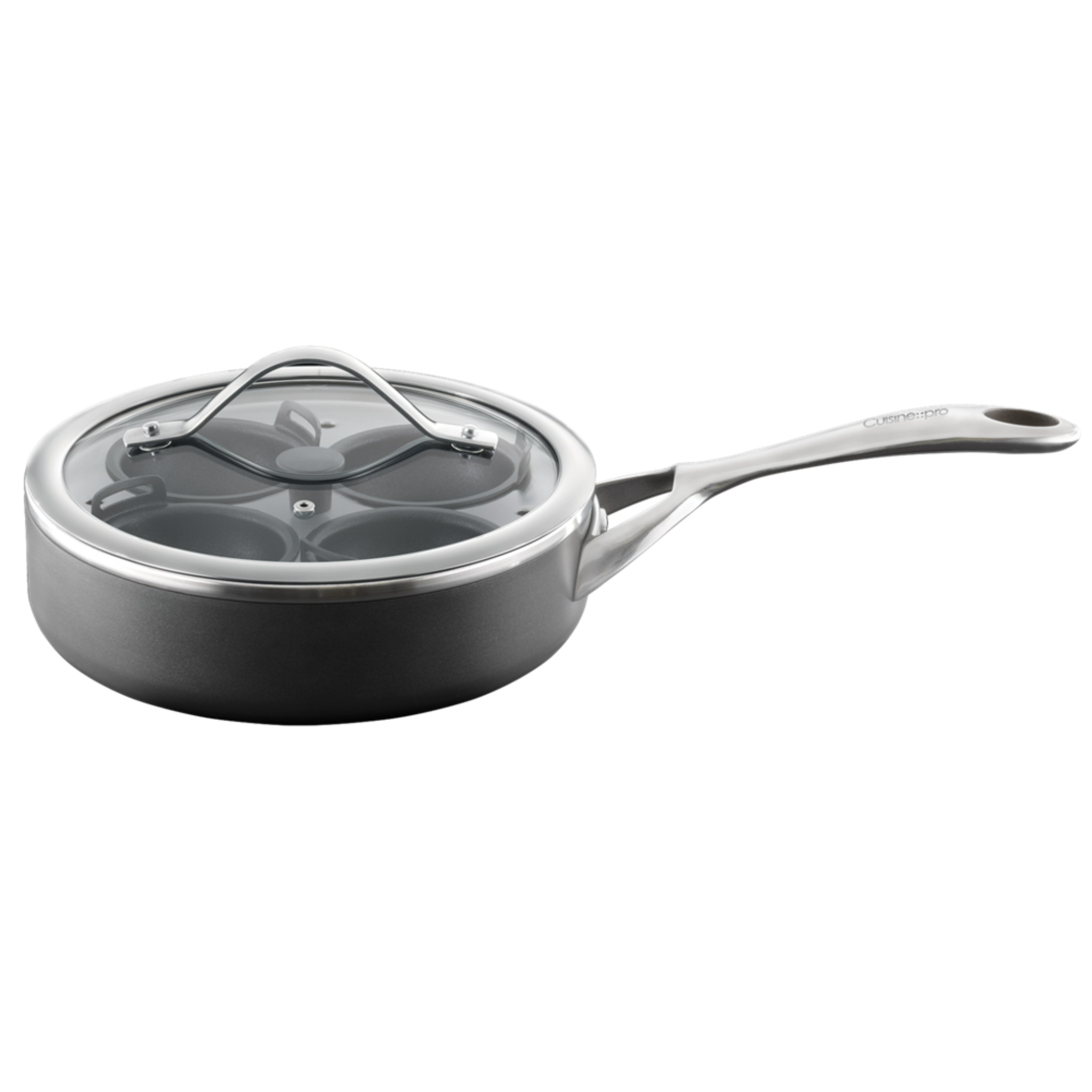 Poêle à frire 8" et pocheuse à quatre œufs avec couvercle 1.5 L iD3 - Cuisine::pro®