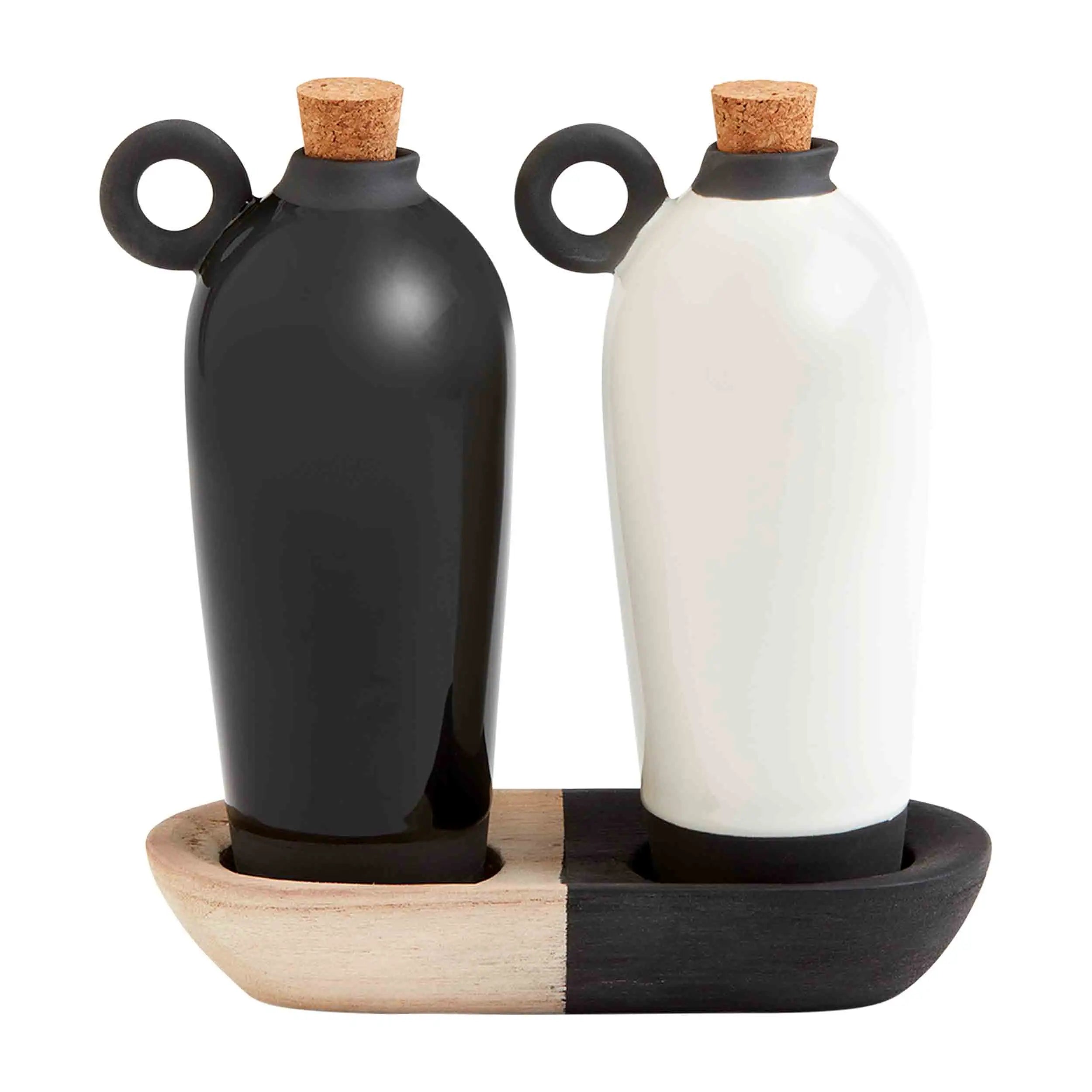 Stoneware oil and vinegar set
