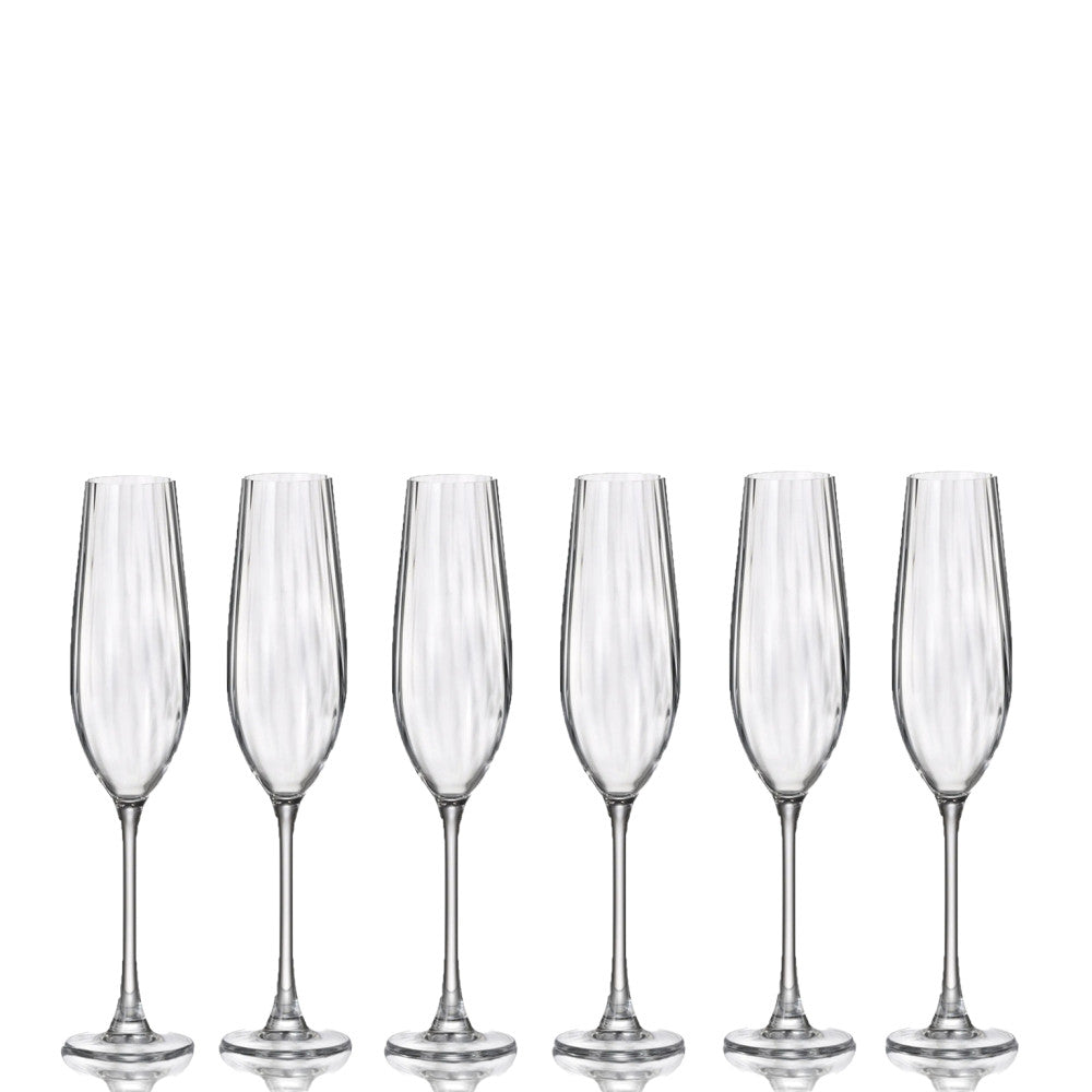 Ensemble de 6 flûtes à champagne Columba Optic 260ml