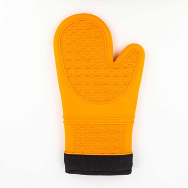 Orange Silicone Oven Mitt 13in