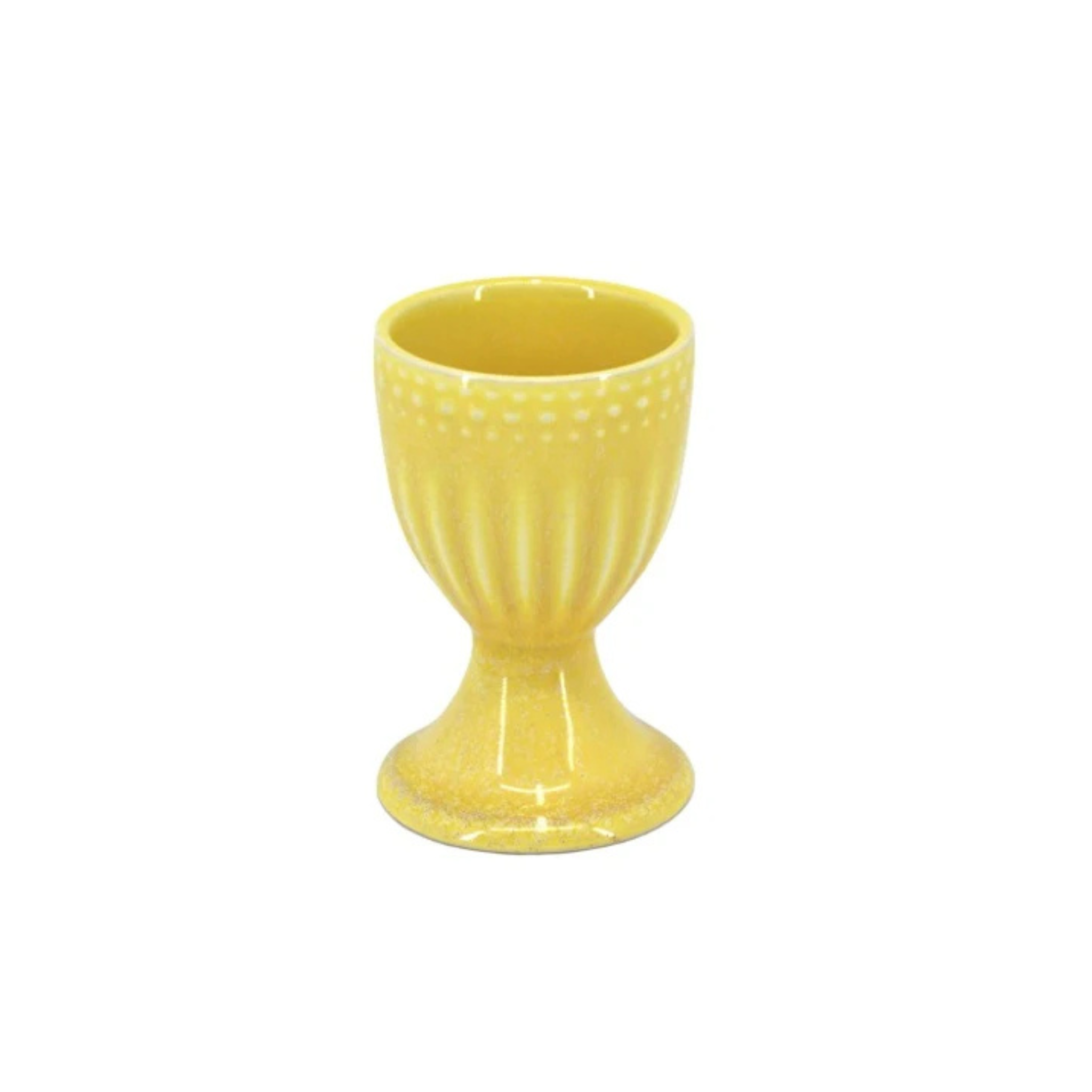 Yellow glazed ceramic egg cup - BIA