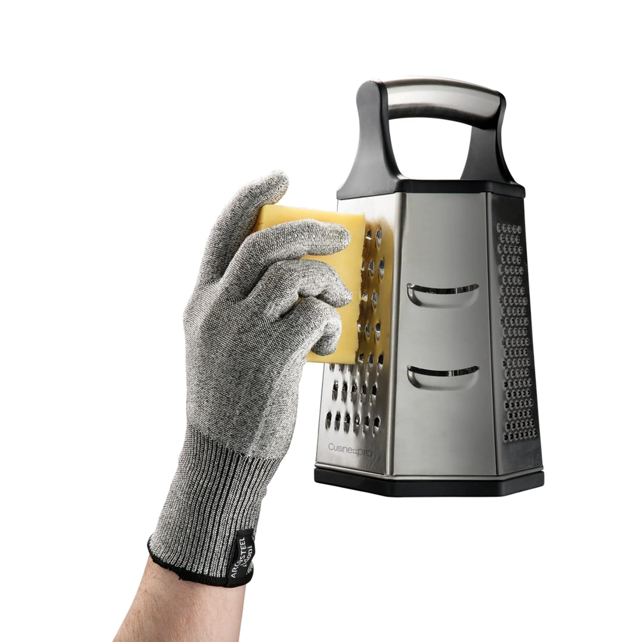 détail du tissu anti-coupure du gant Protecta