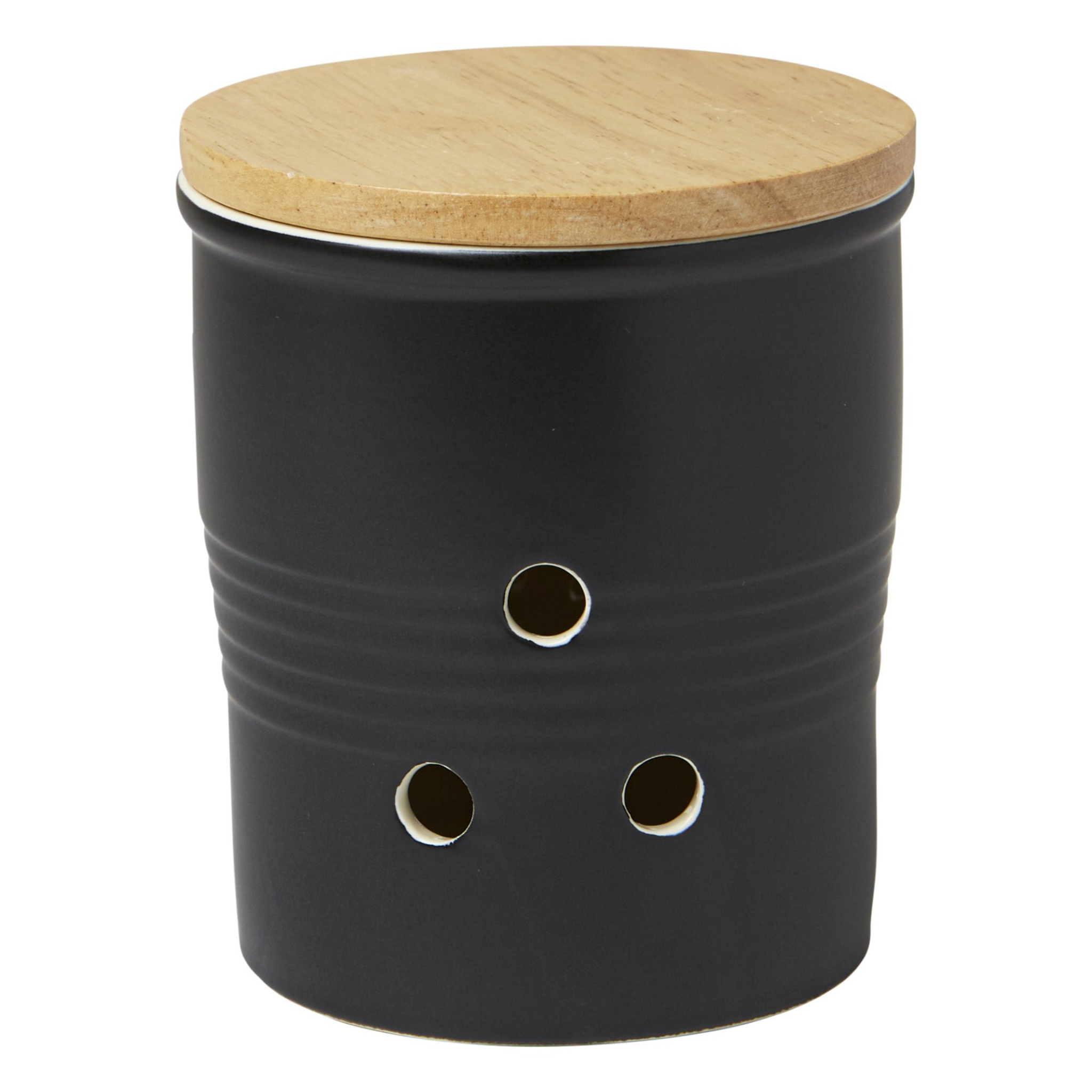 Garde-ail Noir avec couvercle en bambou