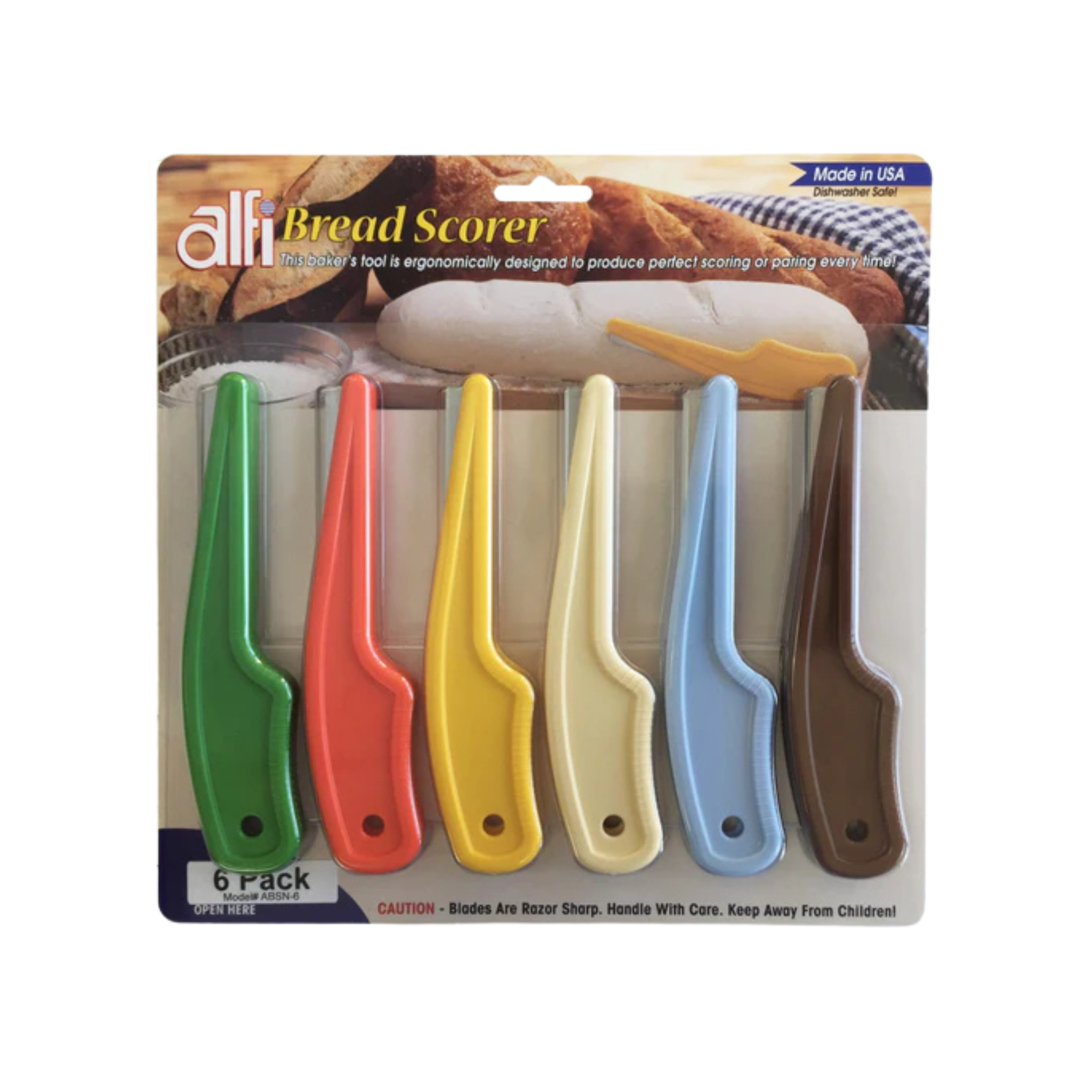 ensemble de lames à grigner pour pain couleurs assorties