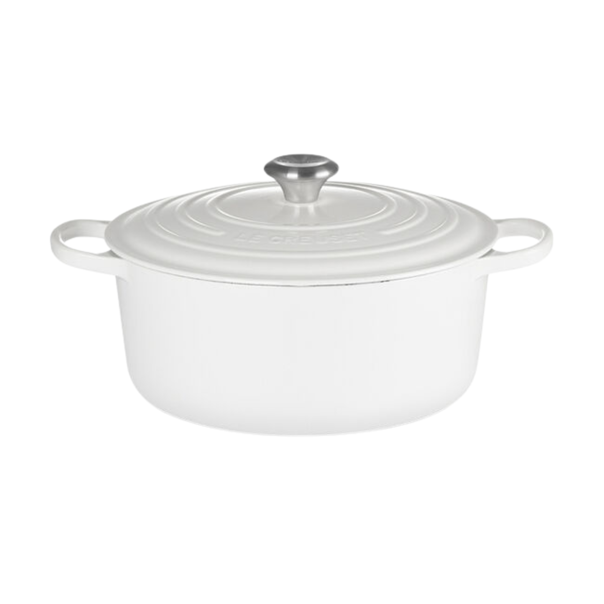 Le Creuset 6.7 L White Enameled Cast Iron Round Casserole Dish