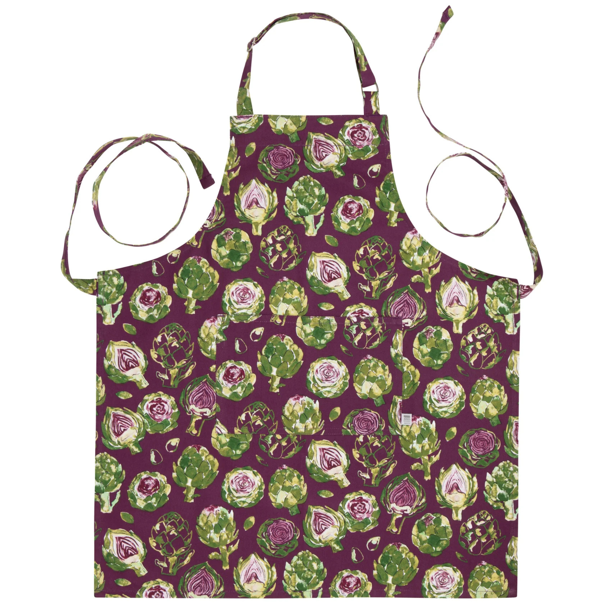 tablier danica artichoke détail tissu motifs artichauts aquarelle
