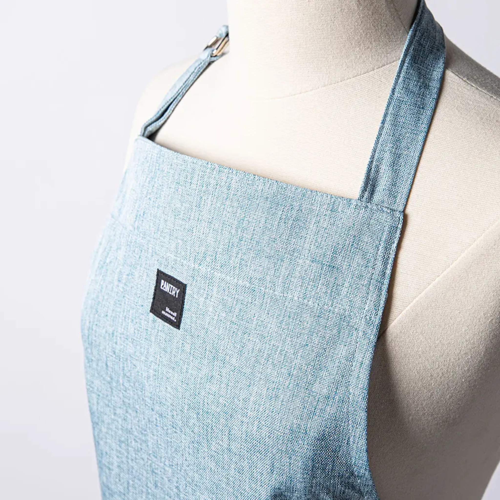 Unisex Blue Chambray Apron with Adjustable Straps - Harman