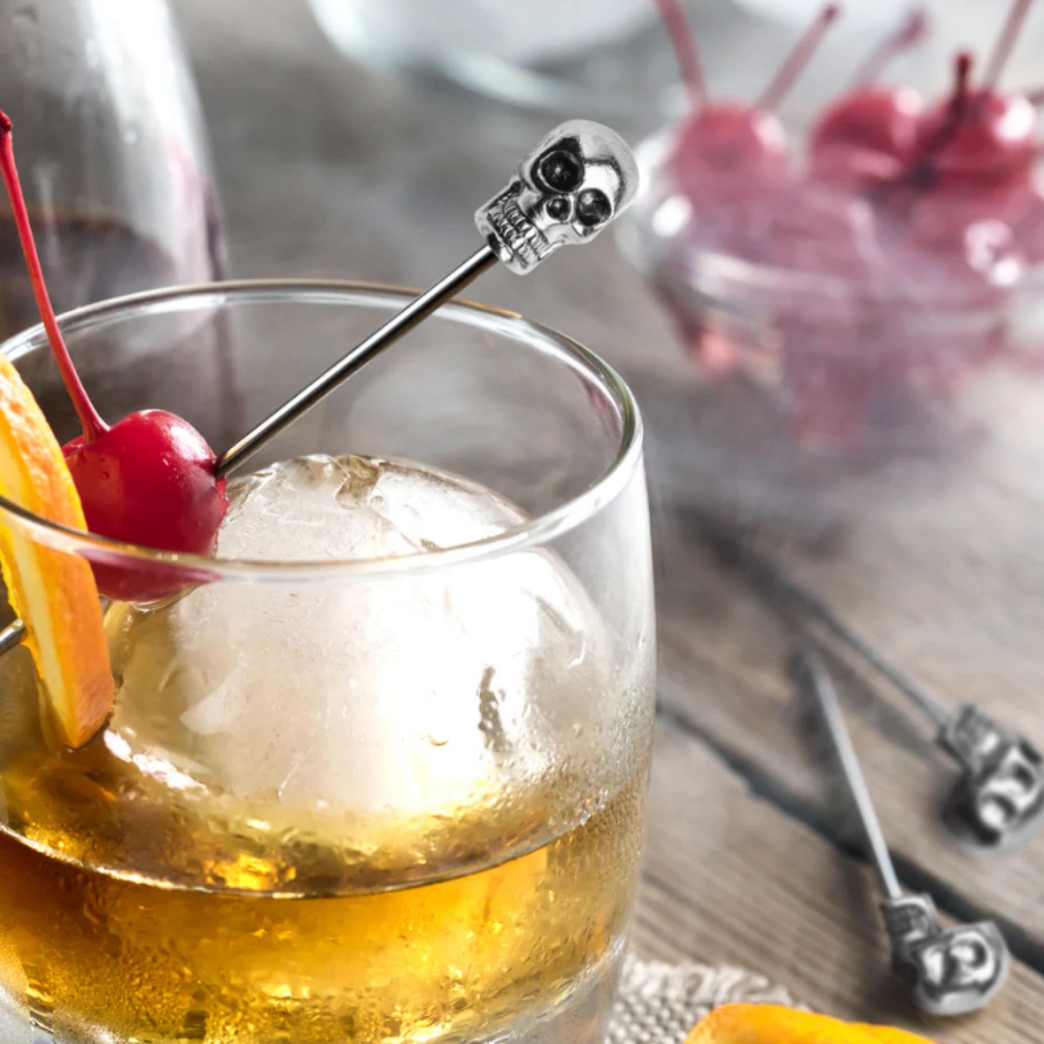 Ensemble de 6 pics à cocktail tête de mort - Final Touch