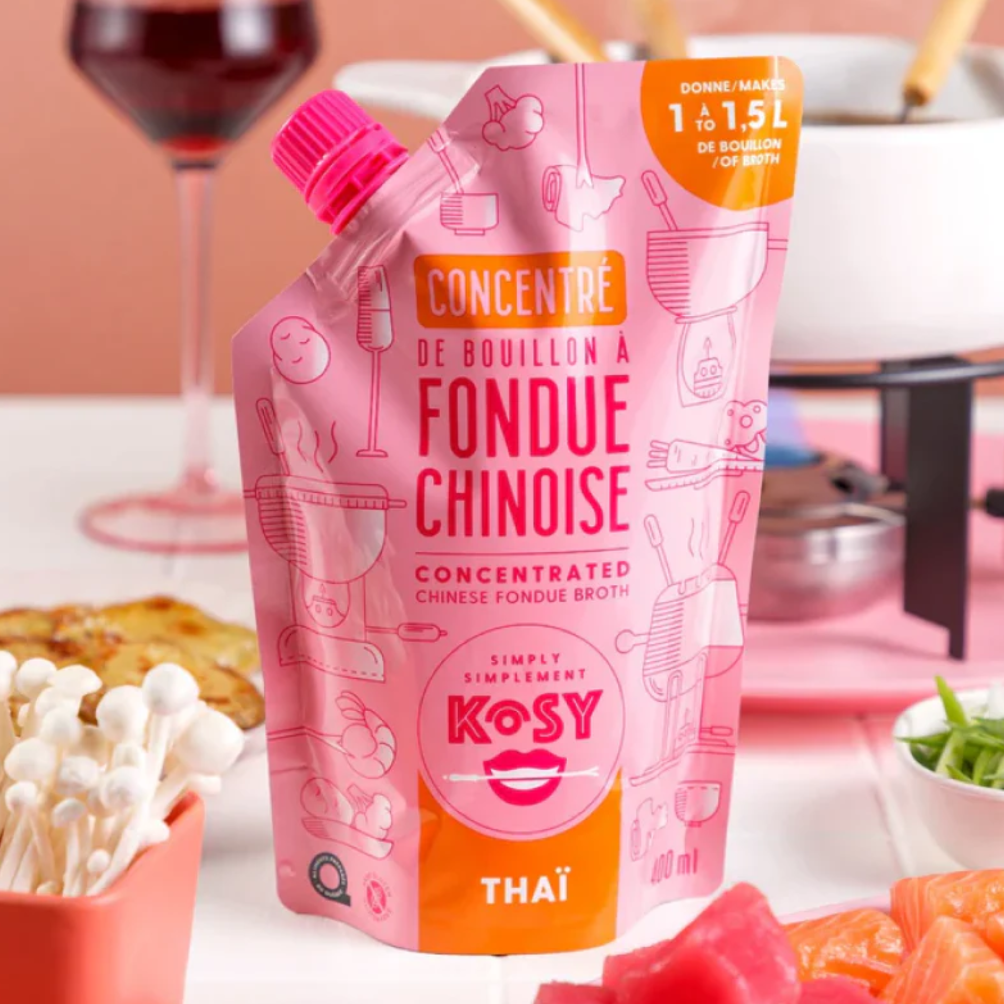 Concentré de bouillon à fondue thaï 400 ml - Simplement Kosy Simplement Kosy