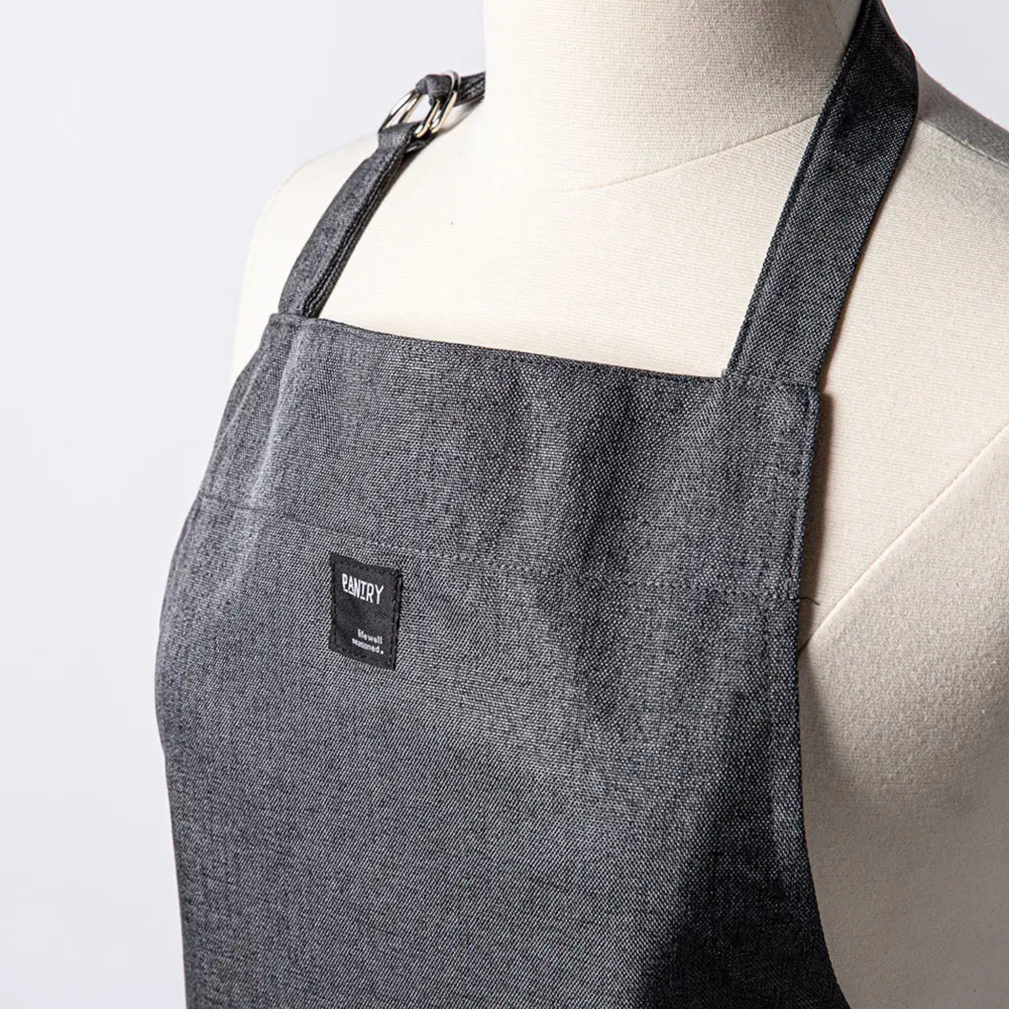 Unisex Charcoal Apron with Adjustable Straps Chambray - Harman