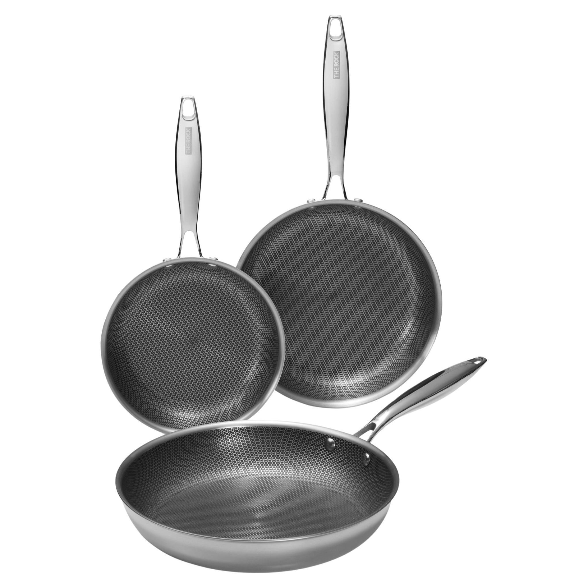 Ensemble de 3 poêles The Rock CLAD 20, 24 et 28 cm - Starfrit