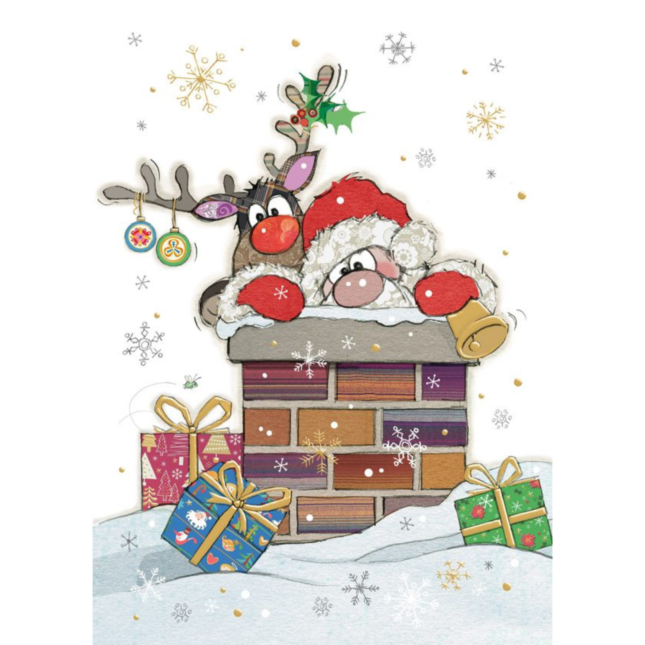 Santa Claus in the Chimney Greeting Card