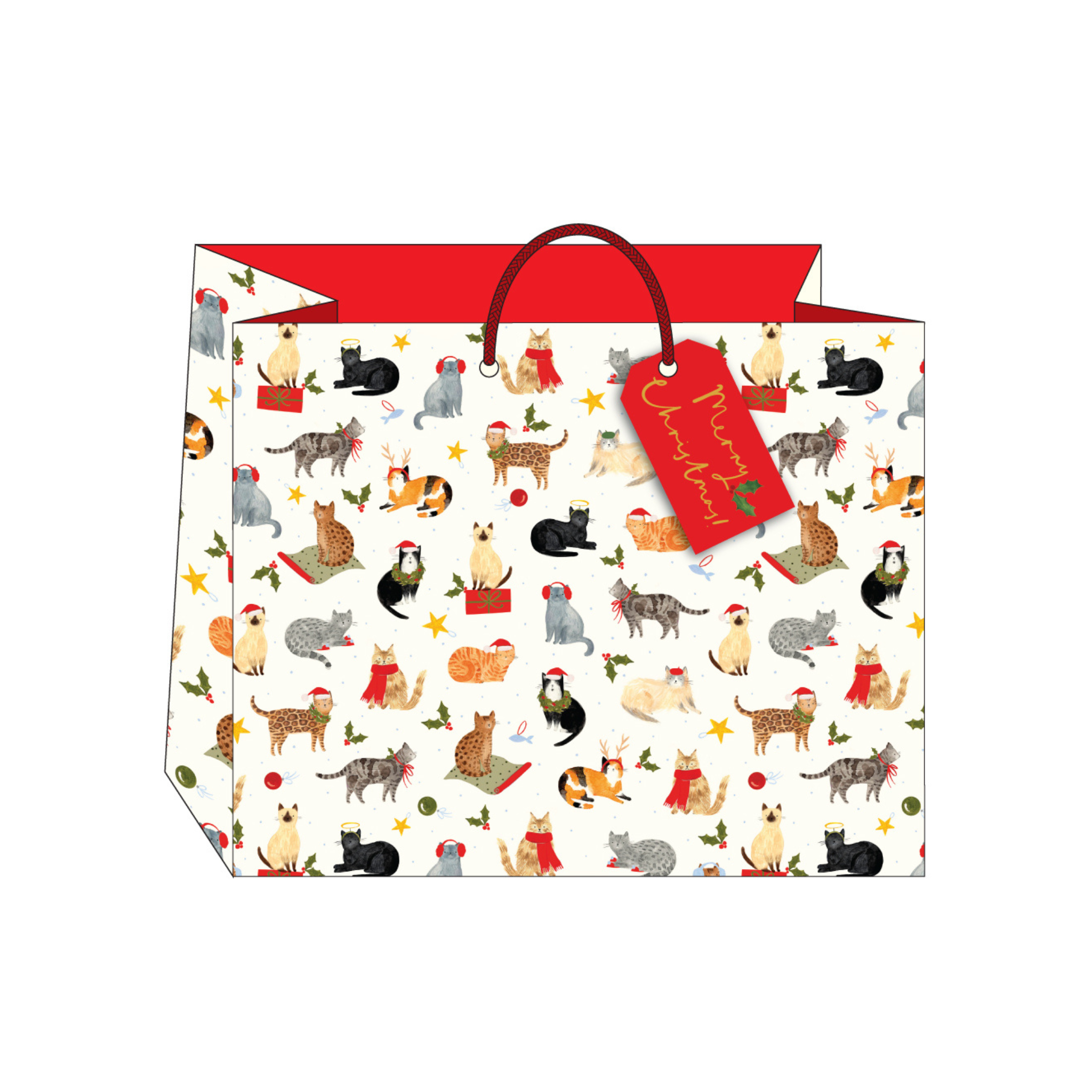 Grand sac cadeau de Noël Chats