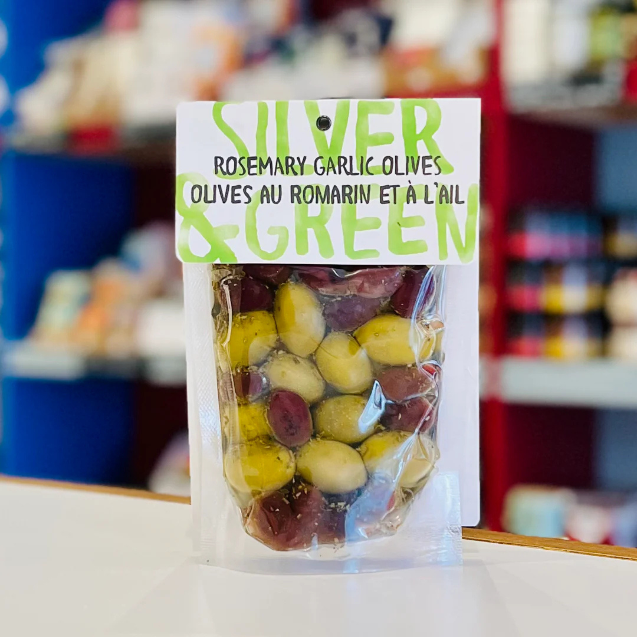 Mixed Olives with Rosemary and Garlic 220g - Silver &amp; Green