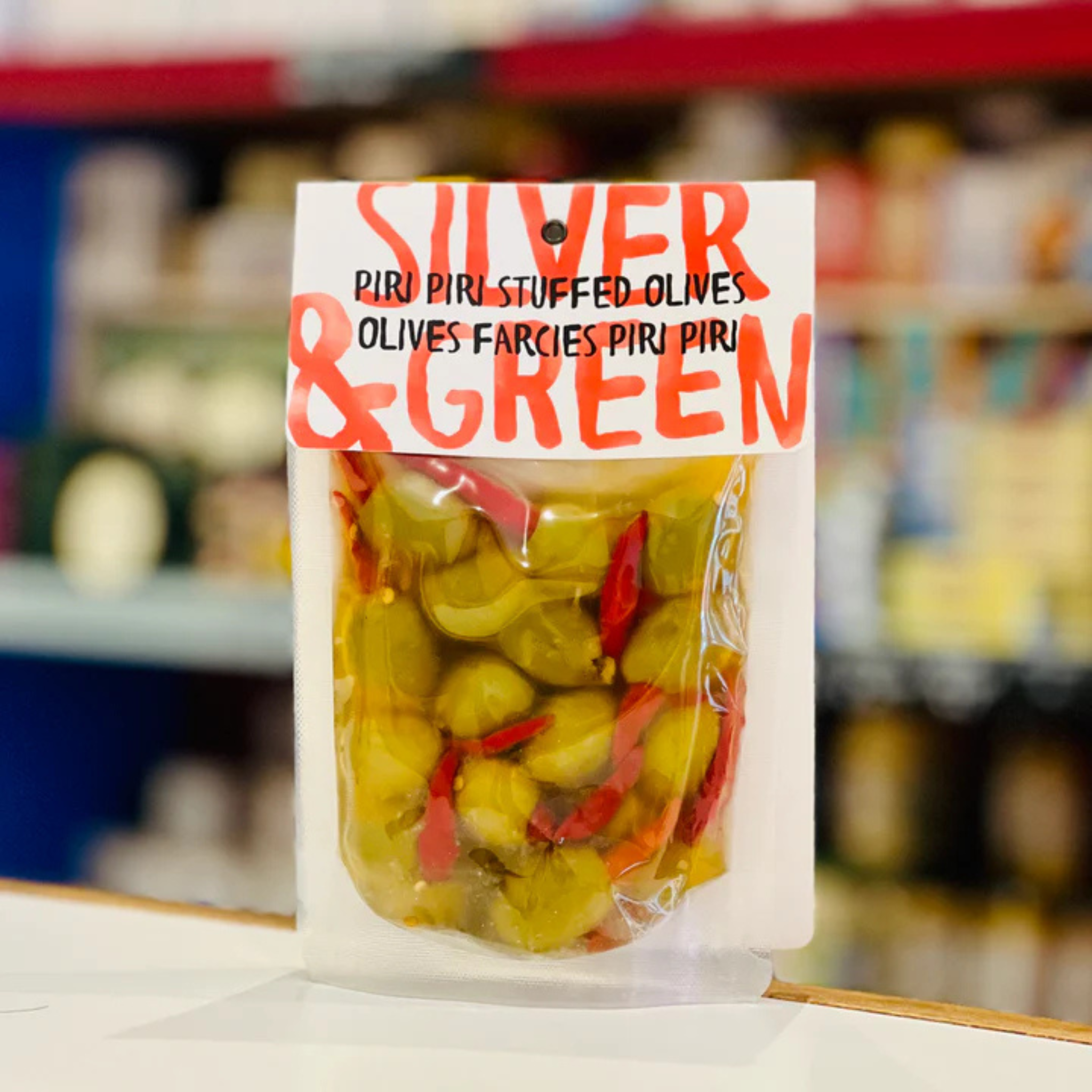 Green olives stuffed with piri piri 220g - Silver &amp; Green