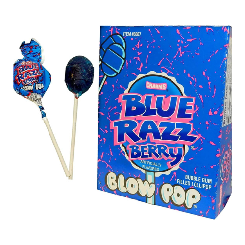 Sucettes à la framboise bleue Blue Razz 884 g - Charms