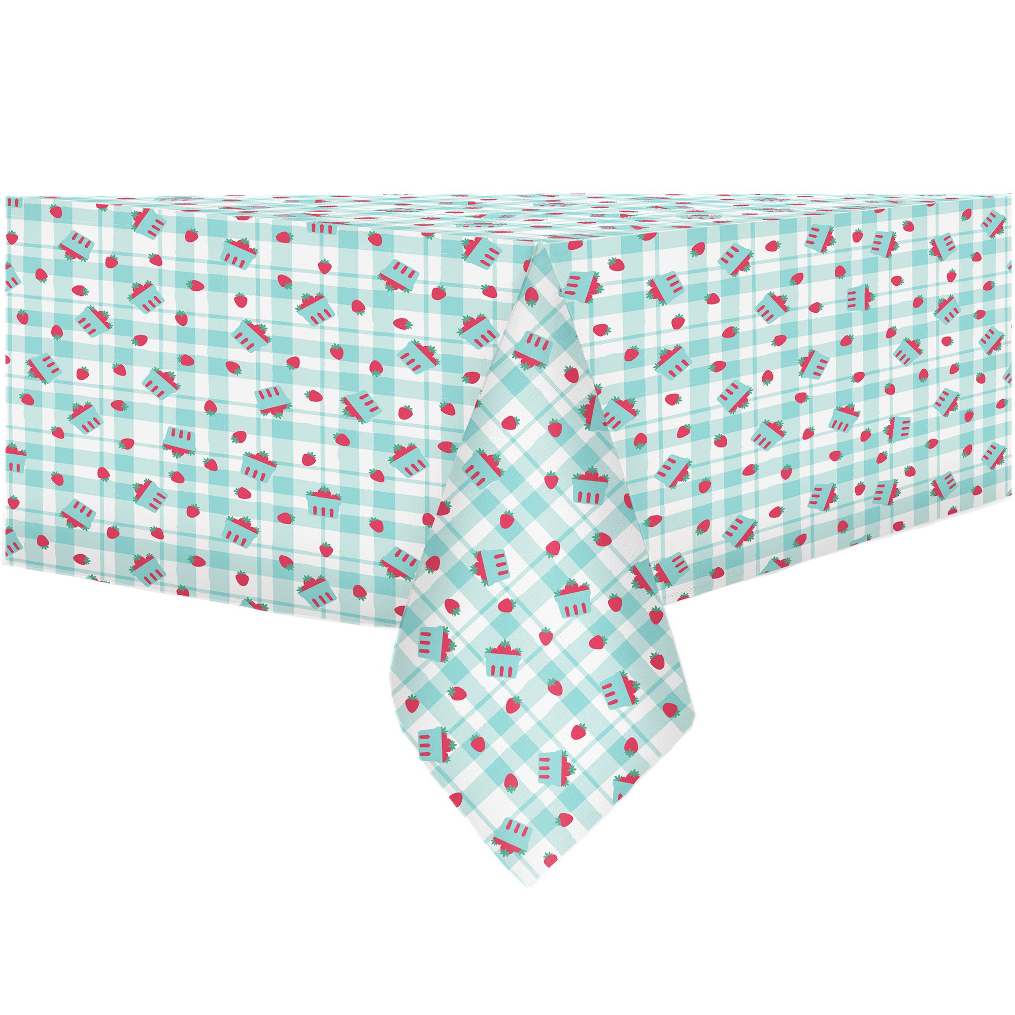 Nappe rectangulaire en flanelle Fraises Grandeurs variées