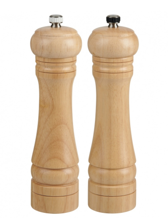 Ensemble de salière et poivrière Capri en bois naturel 25cm - Trudeau