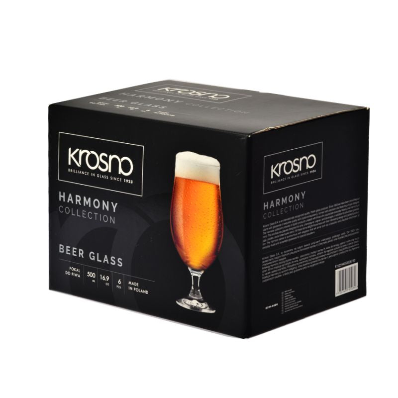 Ensemble de 6 verres à bière Harmony Krosno 500ml