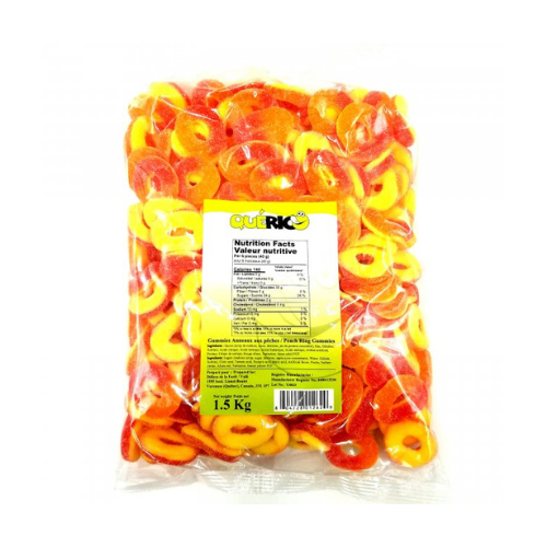 Bonbons en forme d'anneaux à la pêche 1.5kg