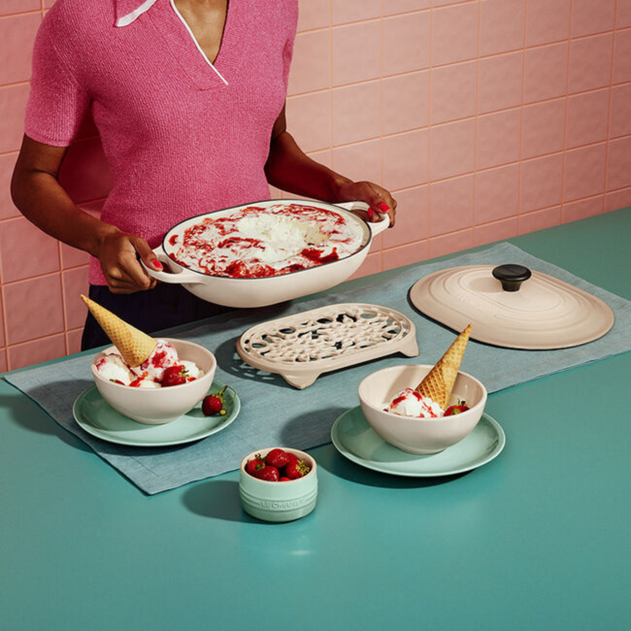 Le Creuset Meringue Enameled Cast Iron Oblong Casserole 3.4 L