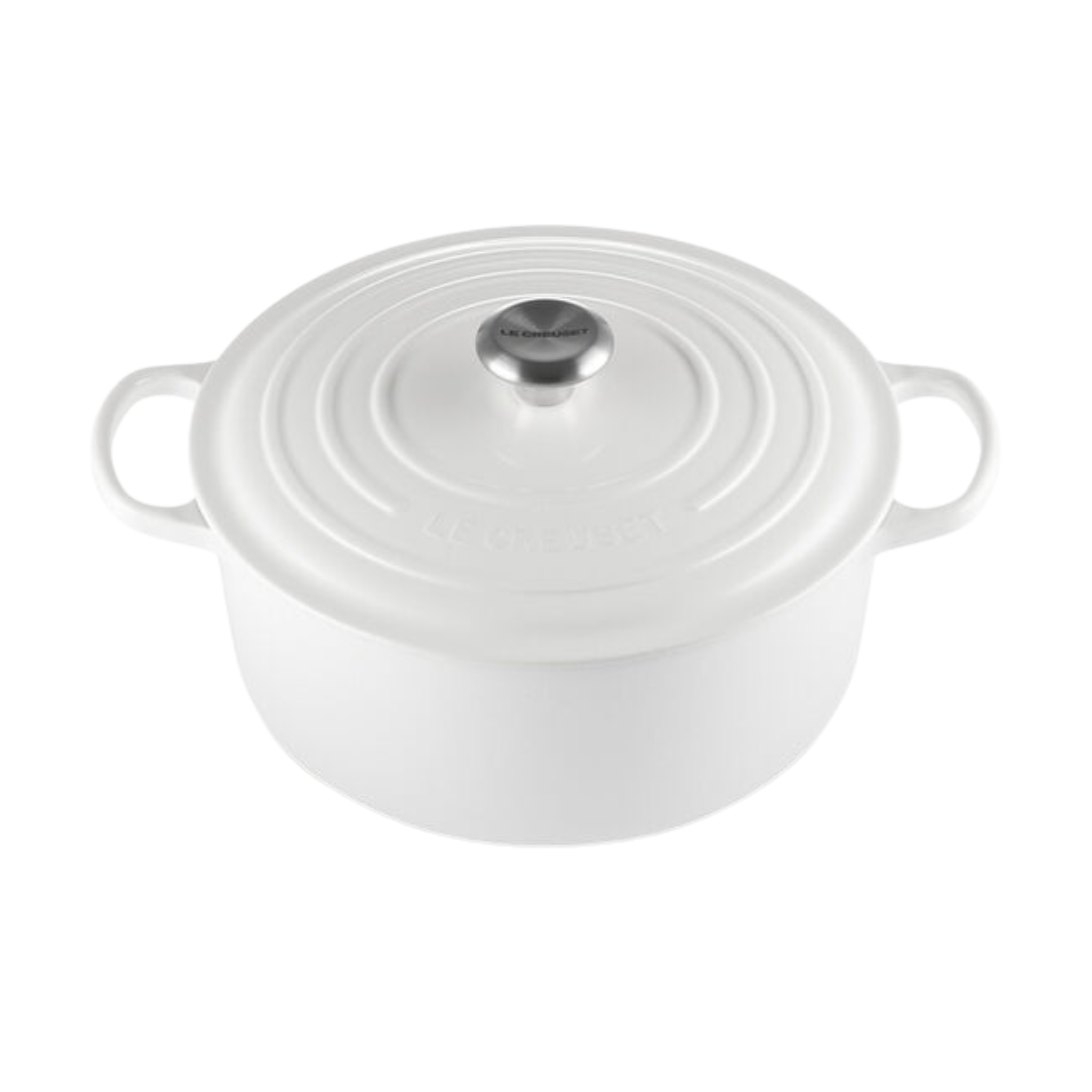 Le Creuset 6.7 L White Enameled Cast Iron Round Casserole Dish