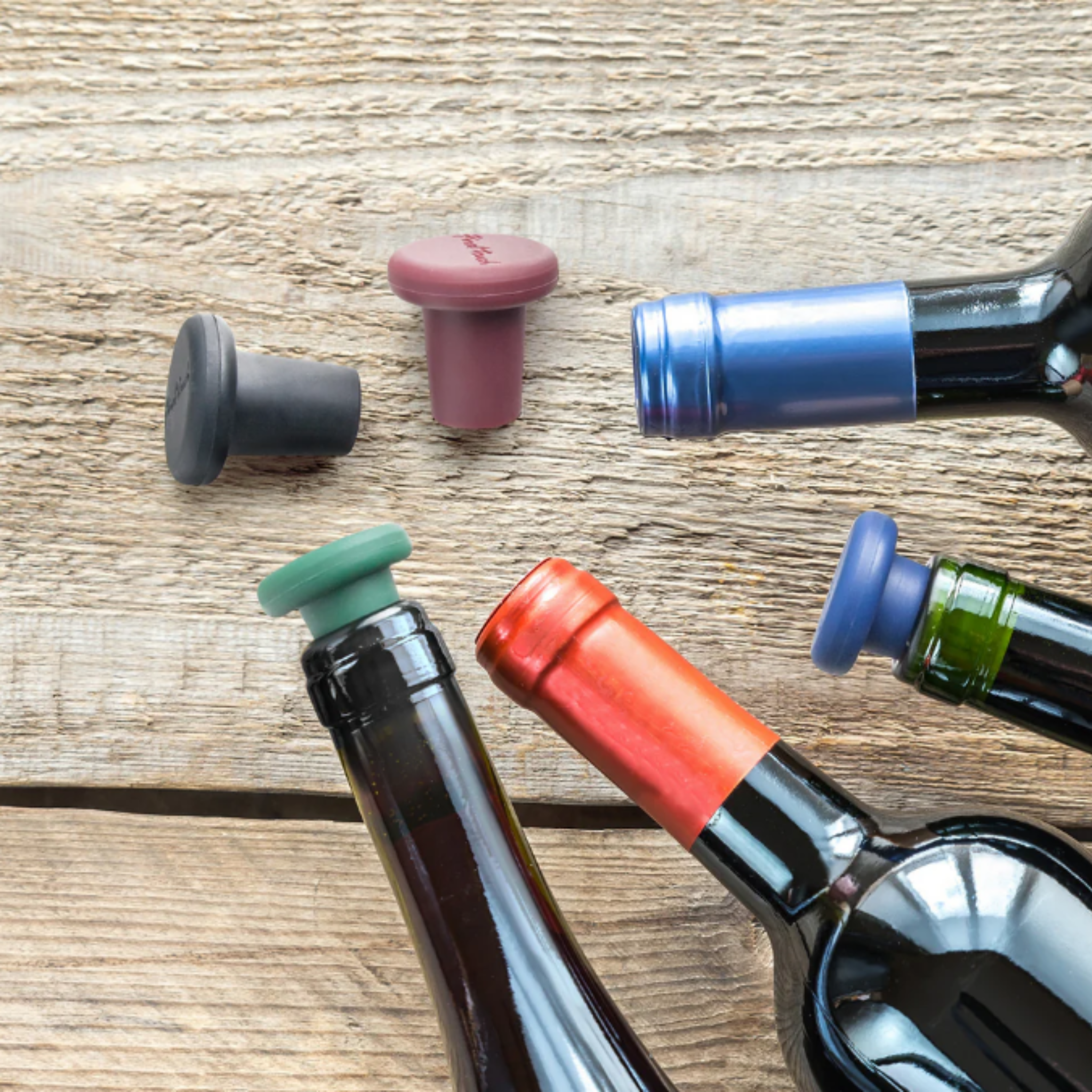 Ensemble de 4 bouchons de bouteille en silicone – Final Touch