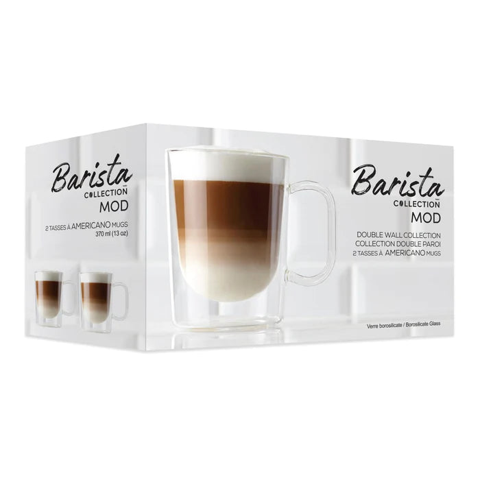 Ensemble de 2 tasses à café latté double paroi 370ml