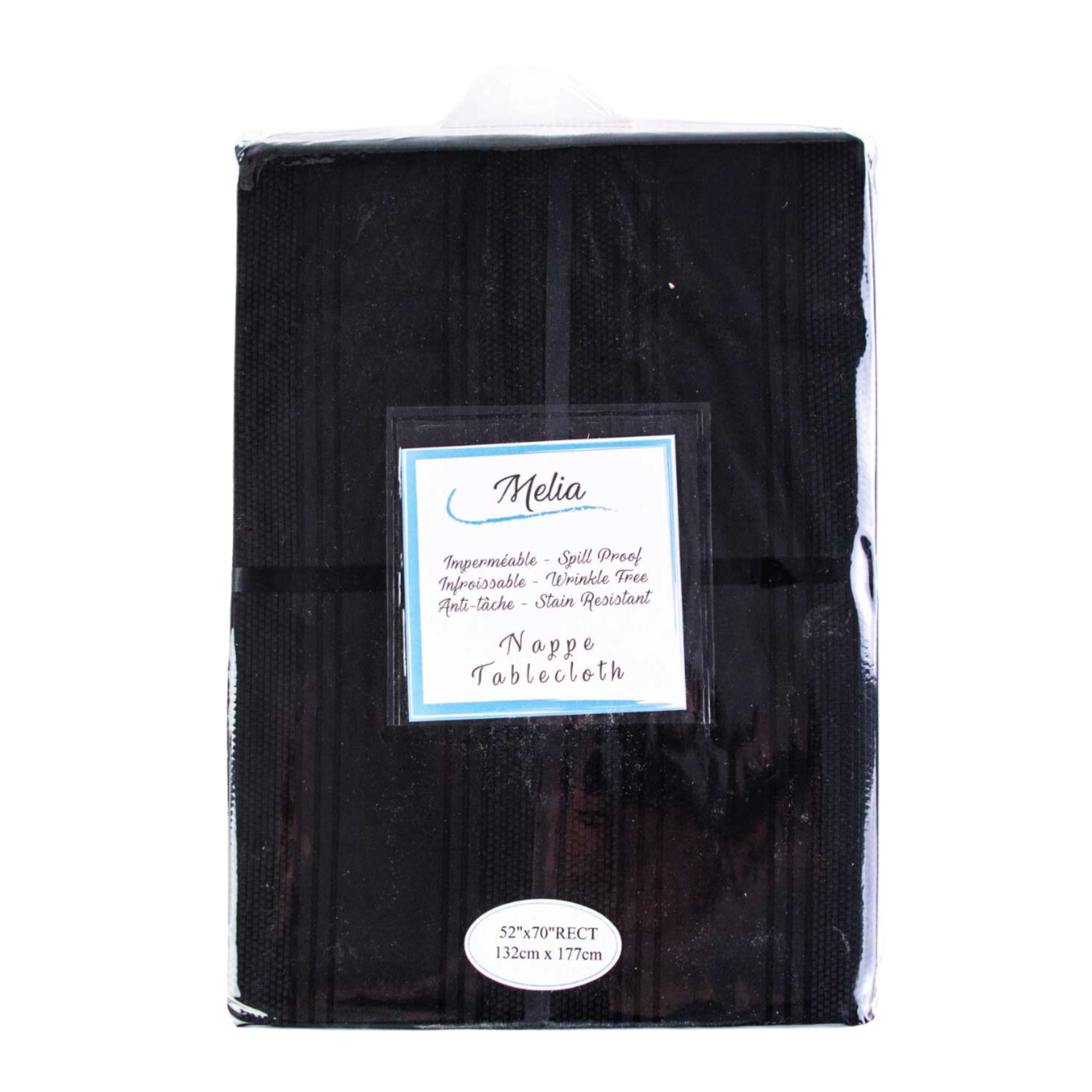 Julia Black Rectangular Tablecloth 60 x 120 in